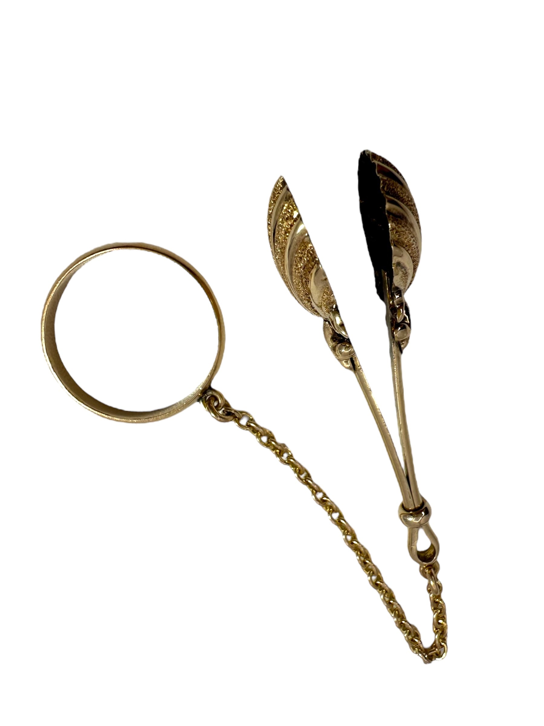 14k Shell Victorian Dance Card Ring Holder