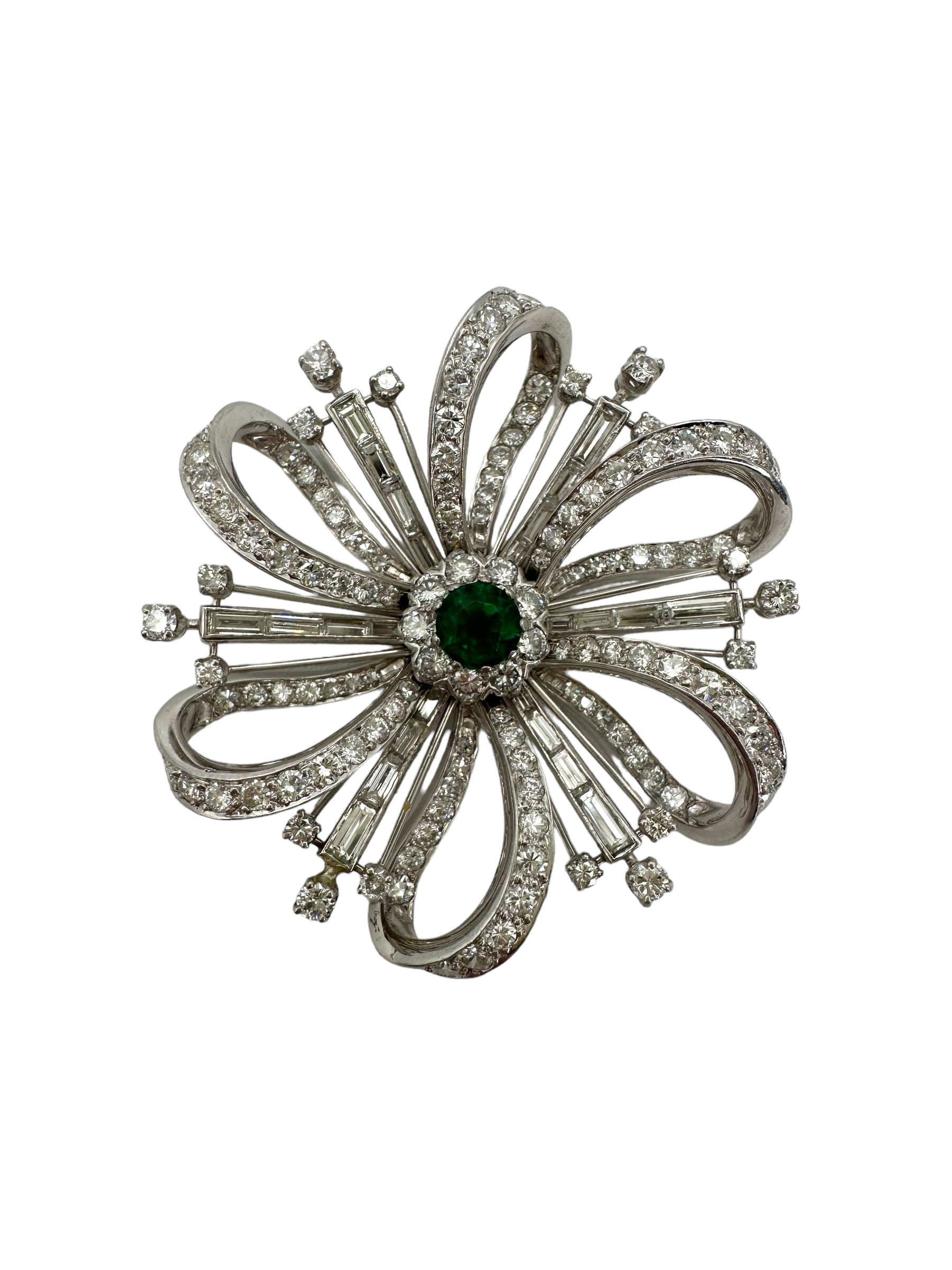 Platinum Emerald Diamond Pendant