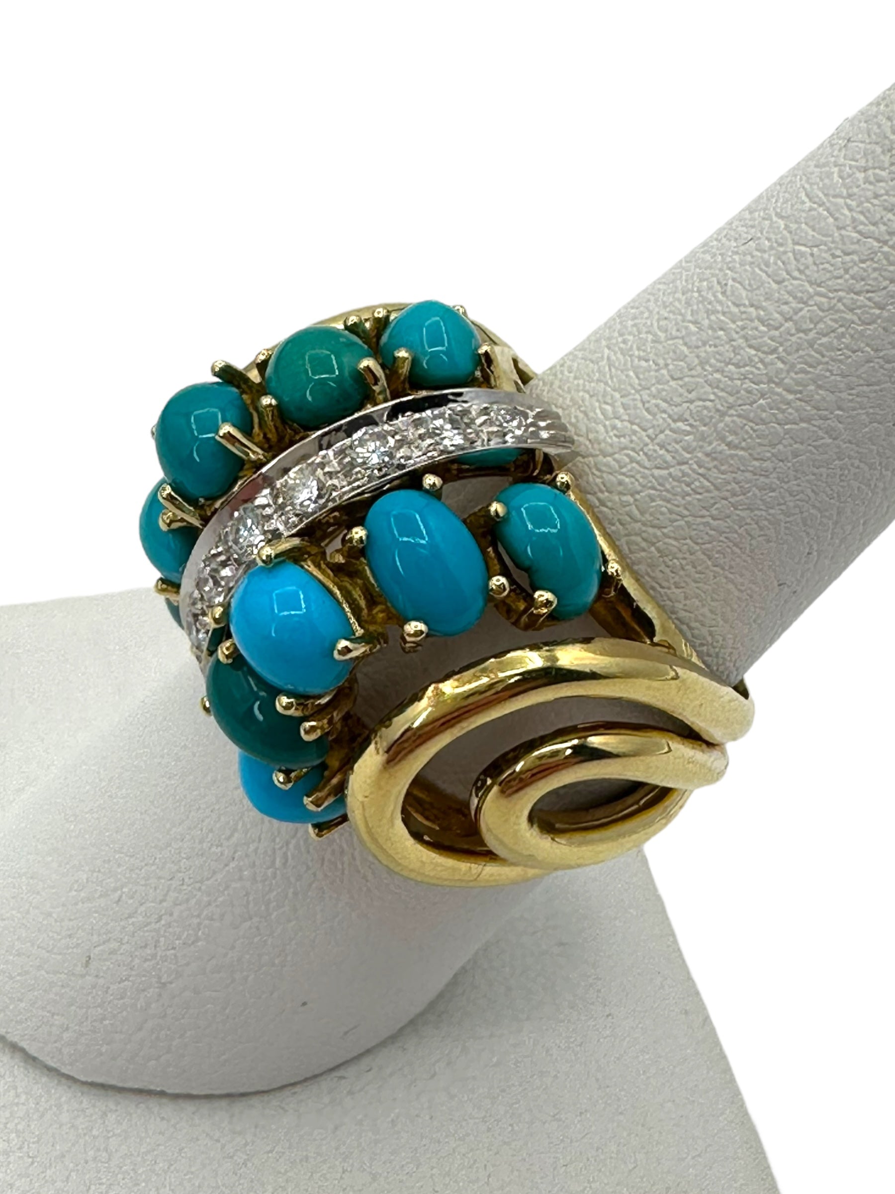 18k Turquoise Diamond Ring