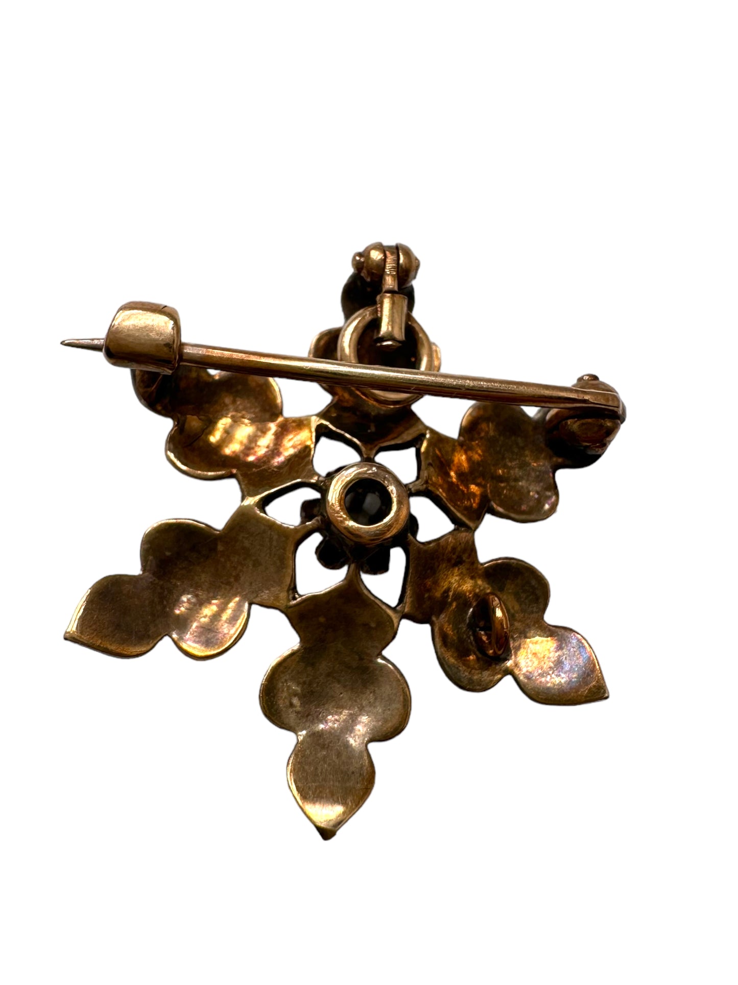 14k Victorian Pearl Diamond Pin/ Pendant