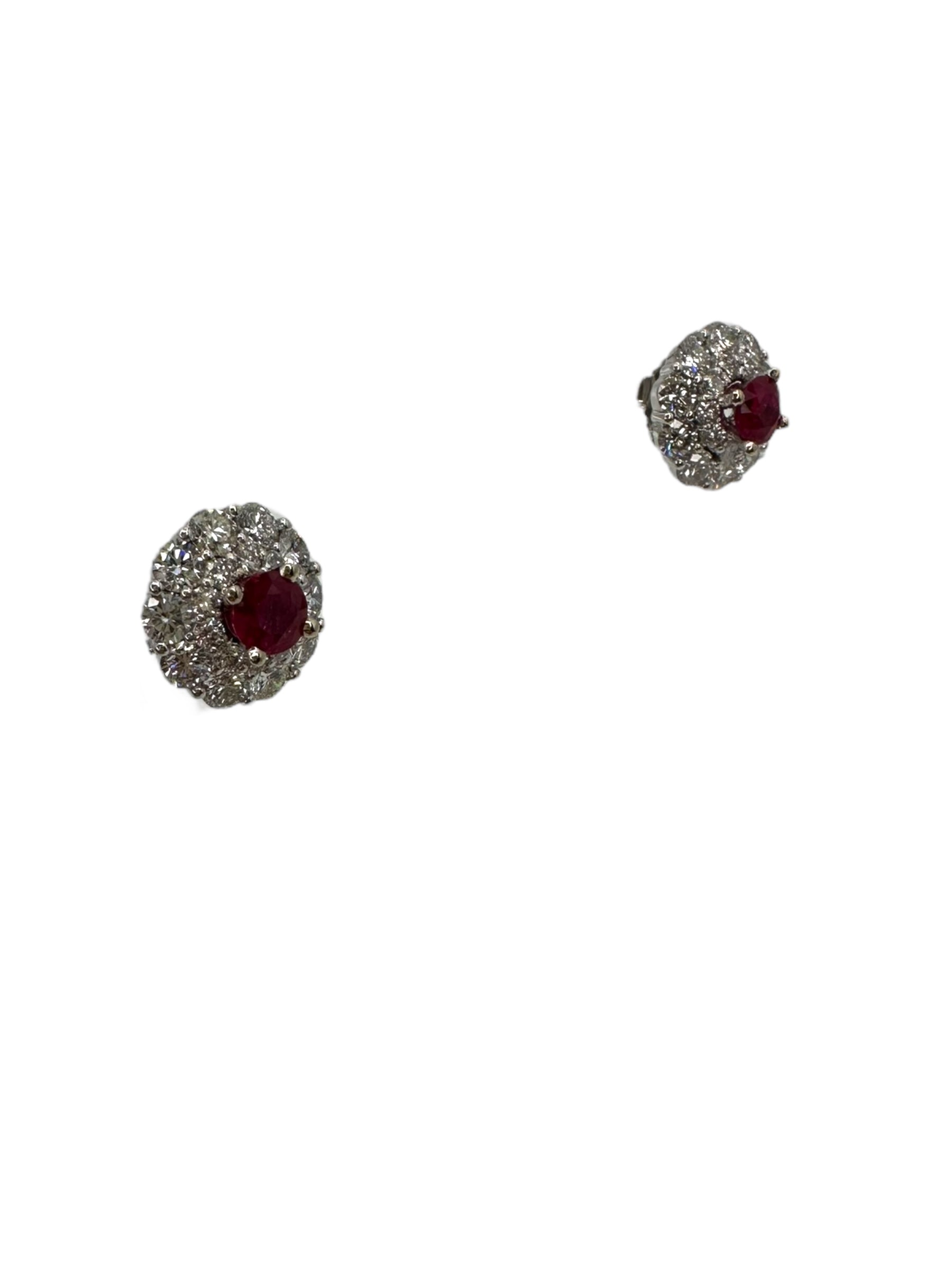 18k Ruby Diamond Earrings