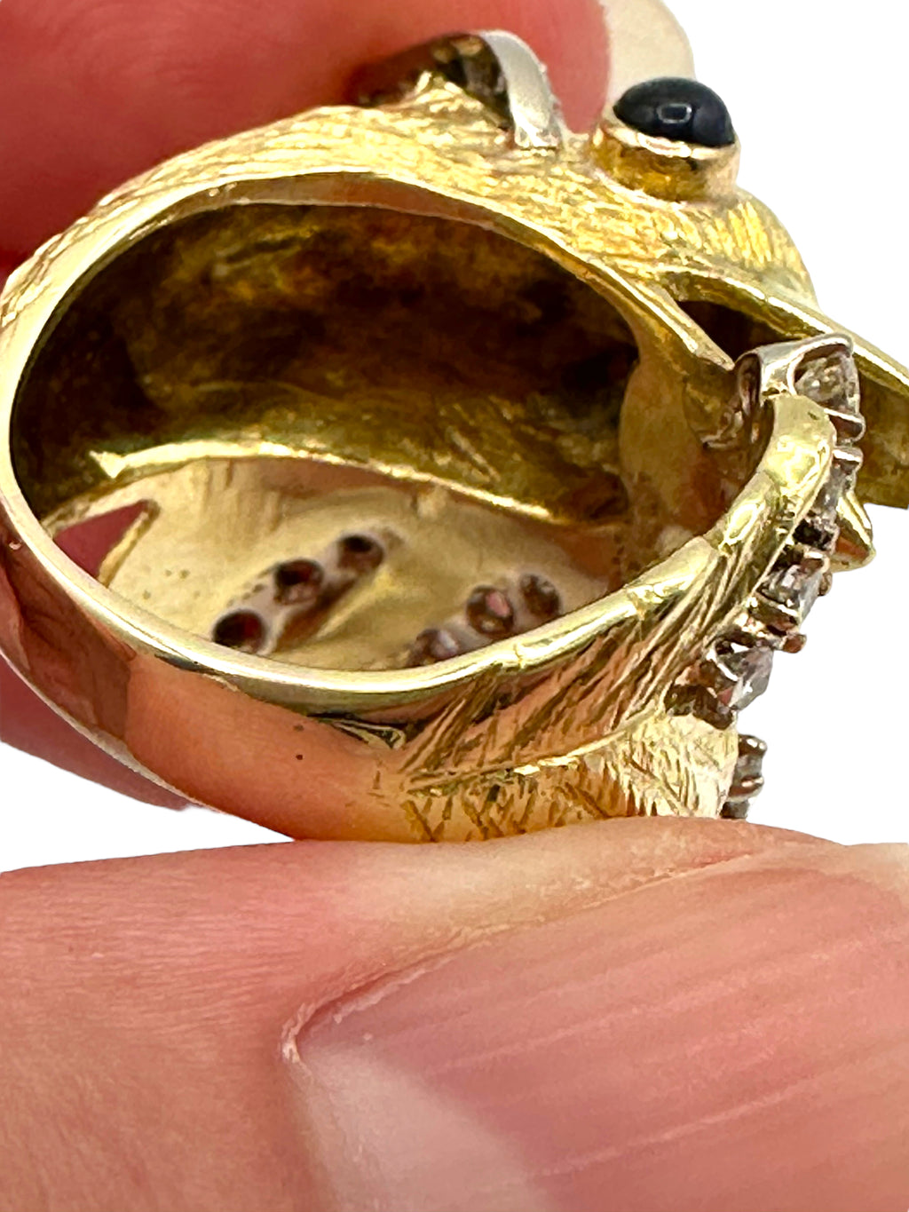 14k Diamond Phoenix Bird Ring