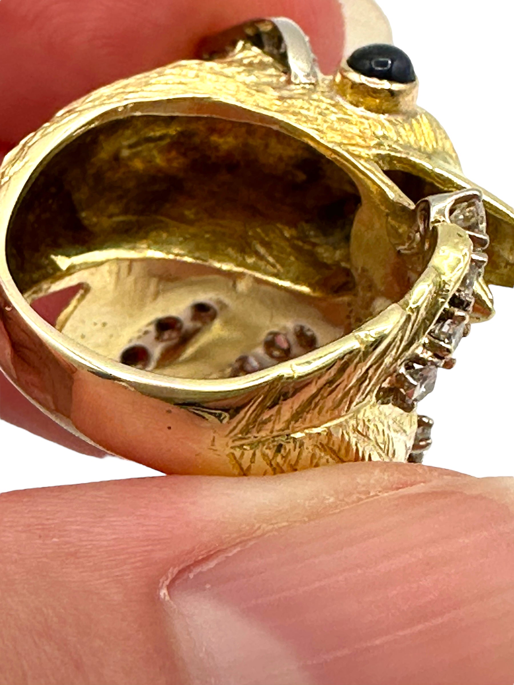 14k Diamond Phoenix Bird Ring