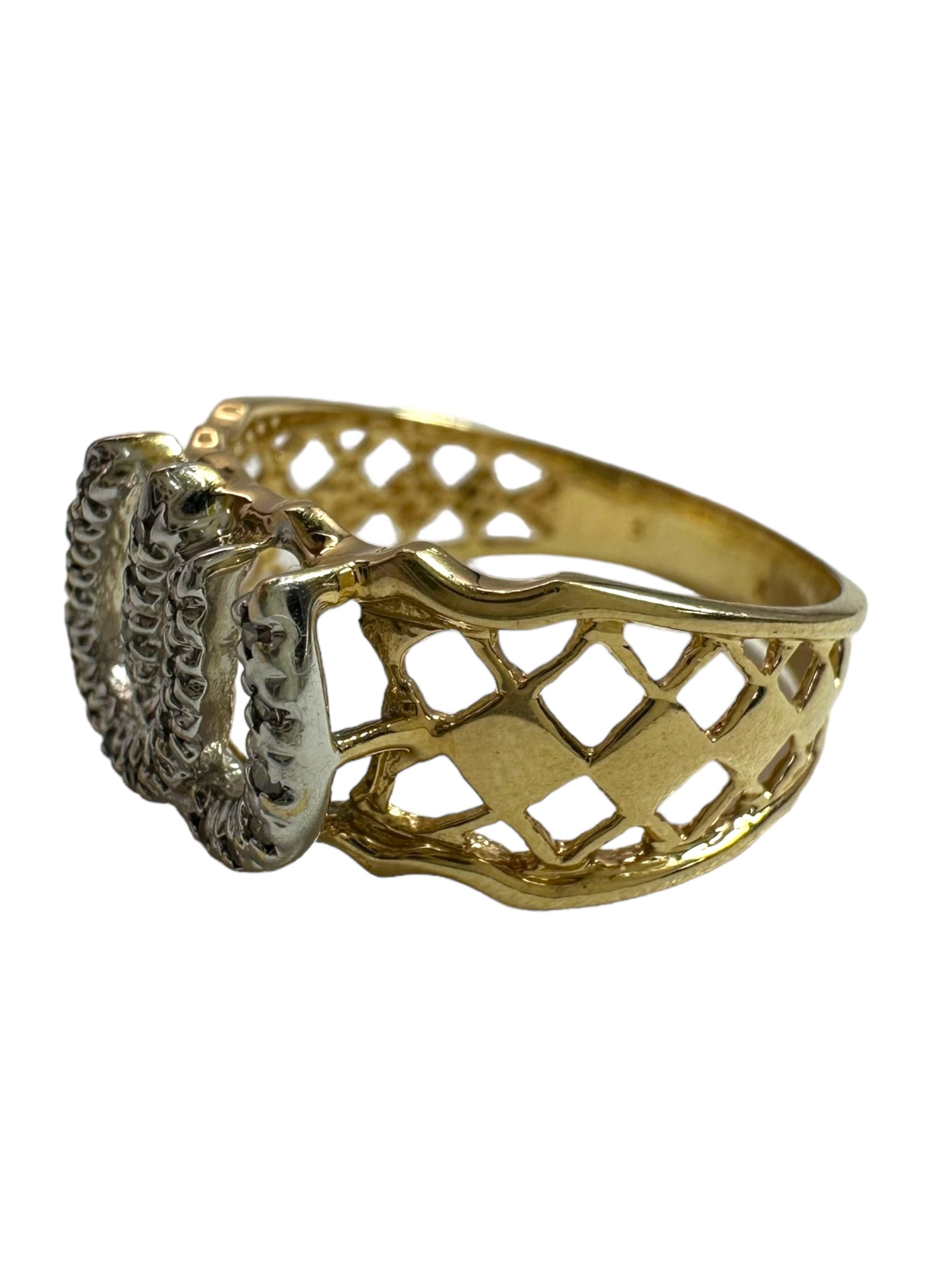 14k Diamond Double Horseshoe Ring