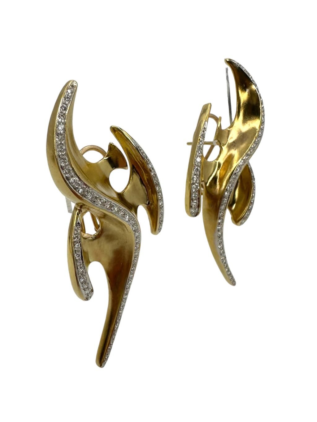 18k Statement Abstract Diamond Earrings