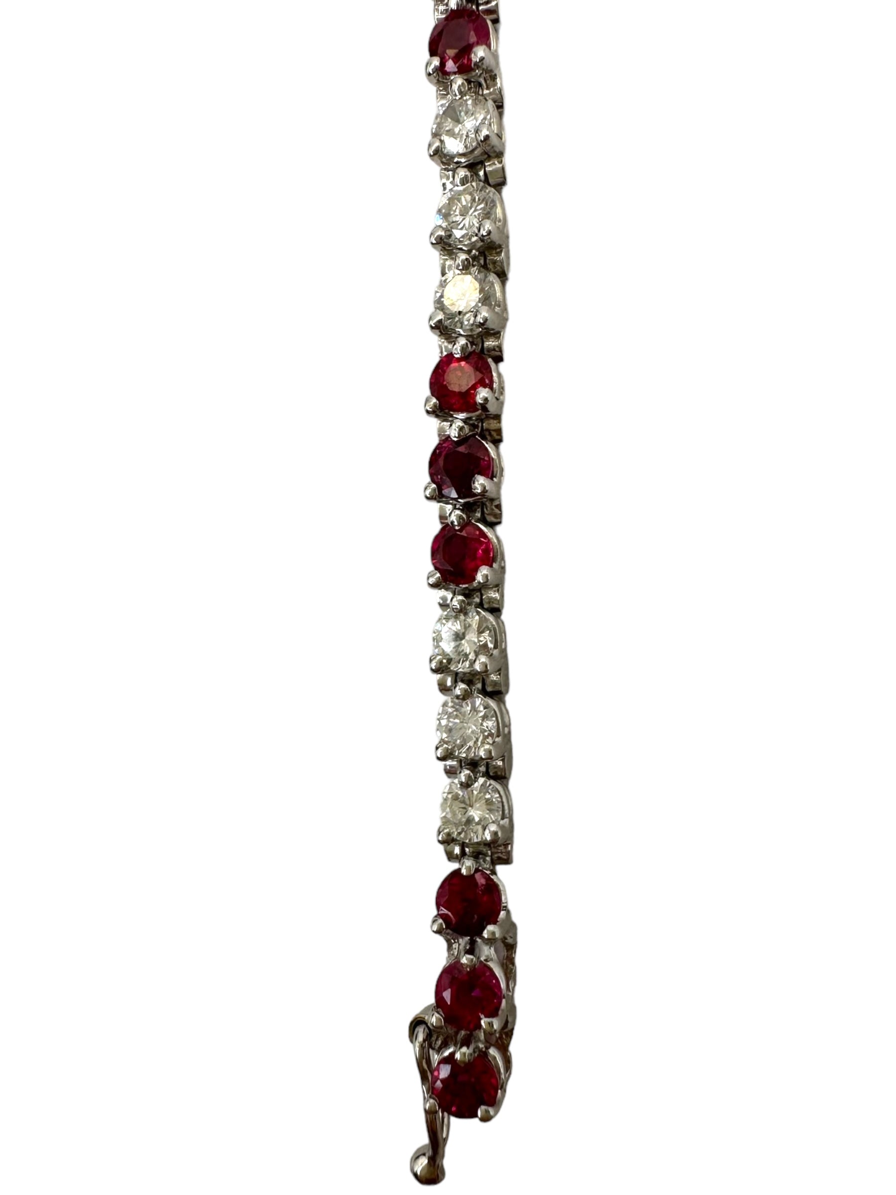 18k Ruby Diamond Line Bracelet
