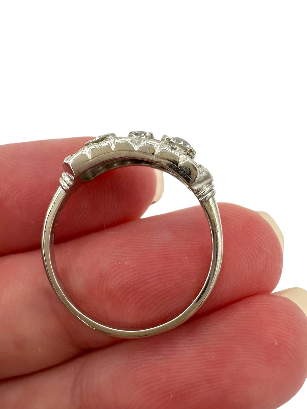 Platinum 3-Diamond Ring