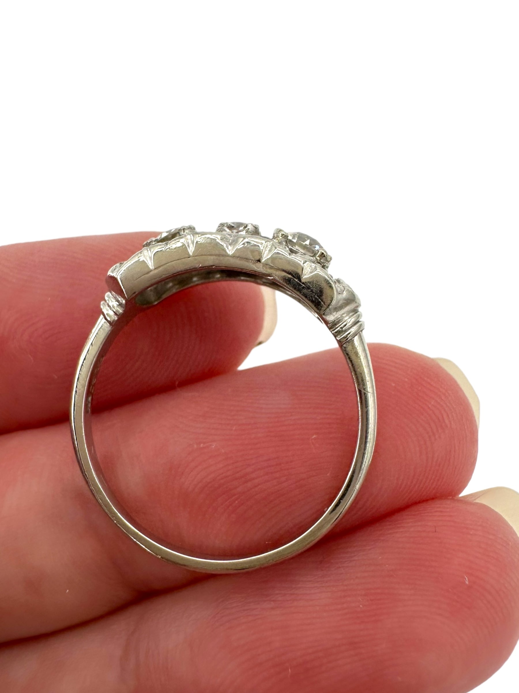 Platinum 3-Diamond Ring
