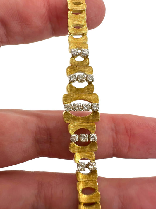 18k Diamond Brushed Finish Bracelet