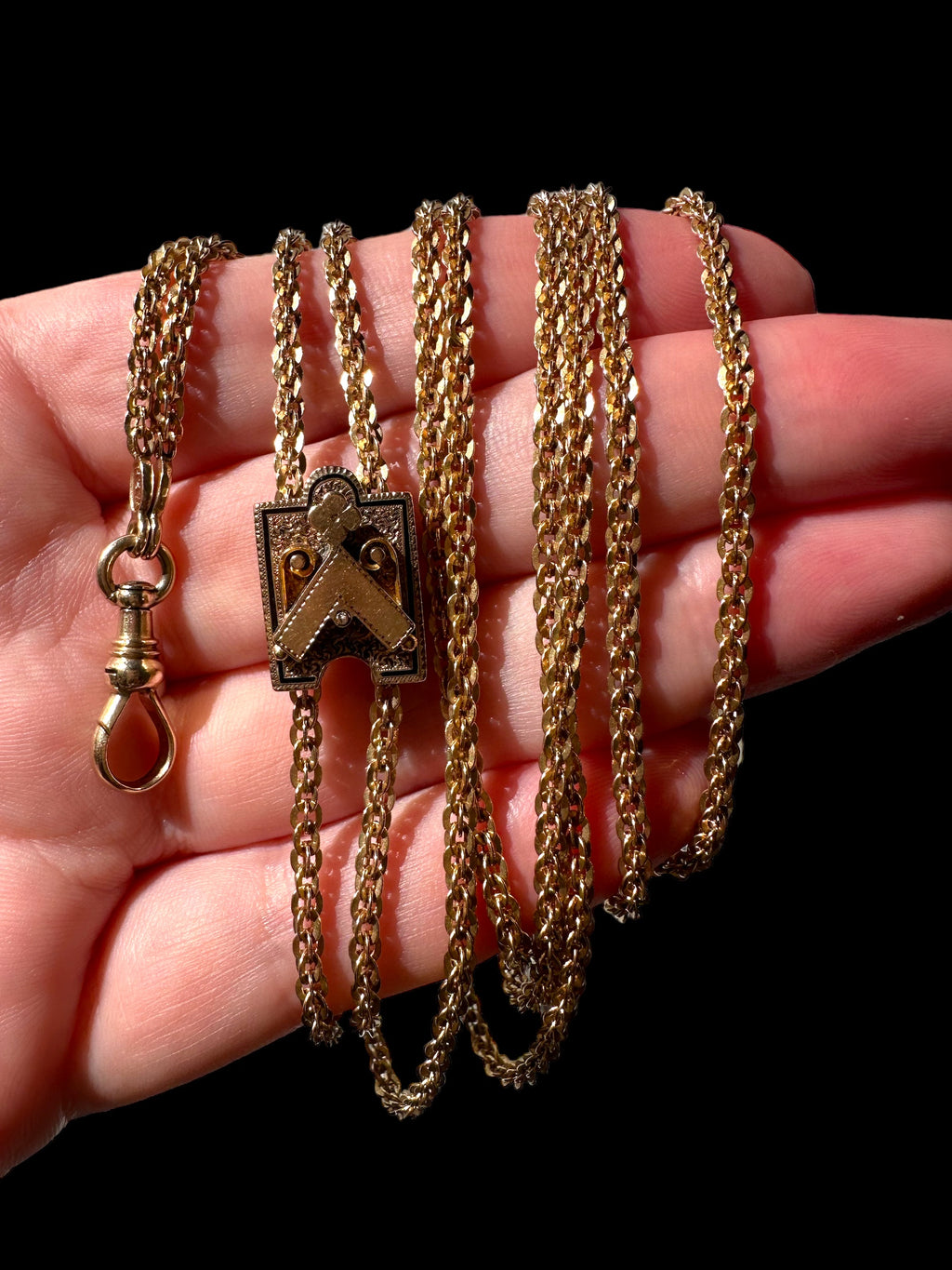 14k Victorian Slide Long-guard Necklace