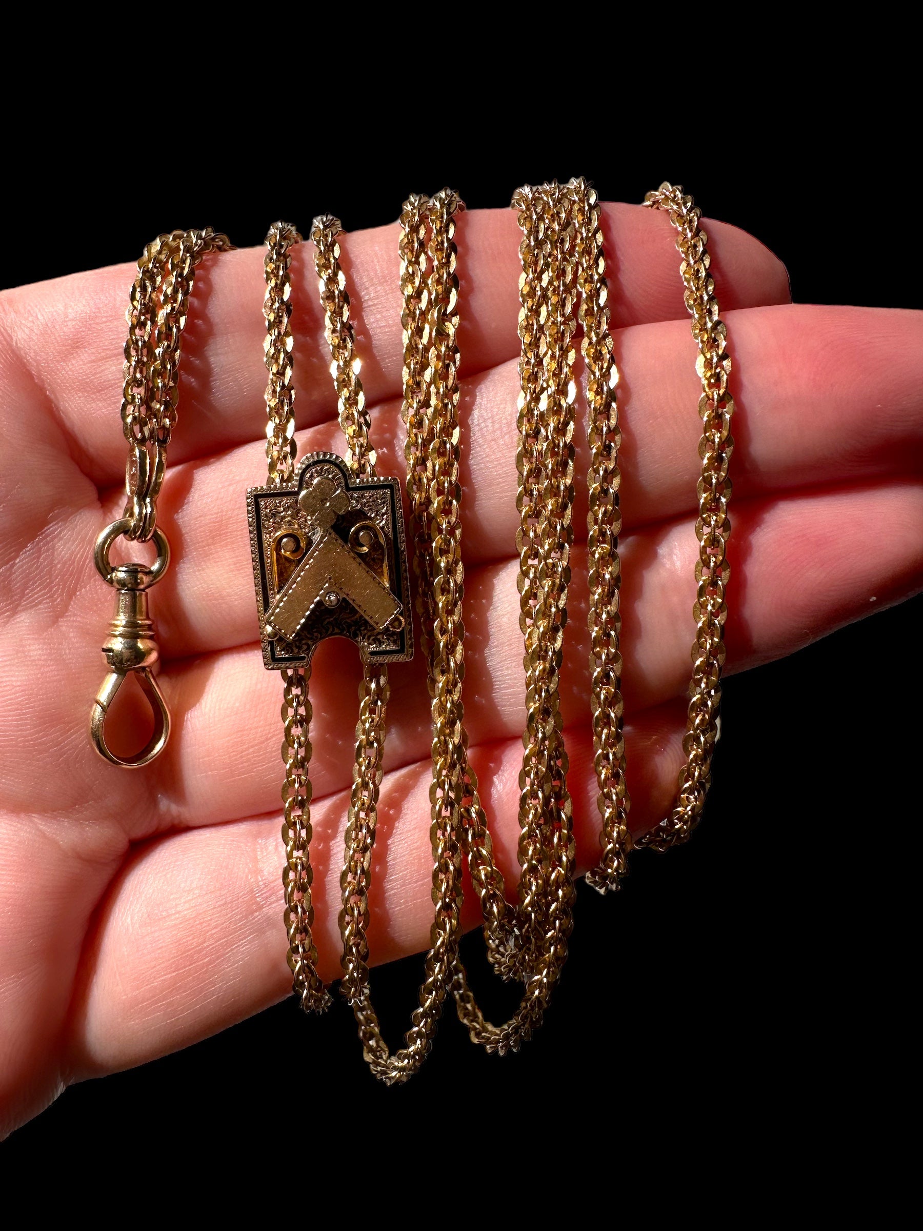 14k Victorian Slide Long-guard Necklace