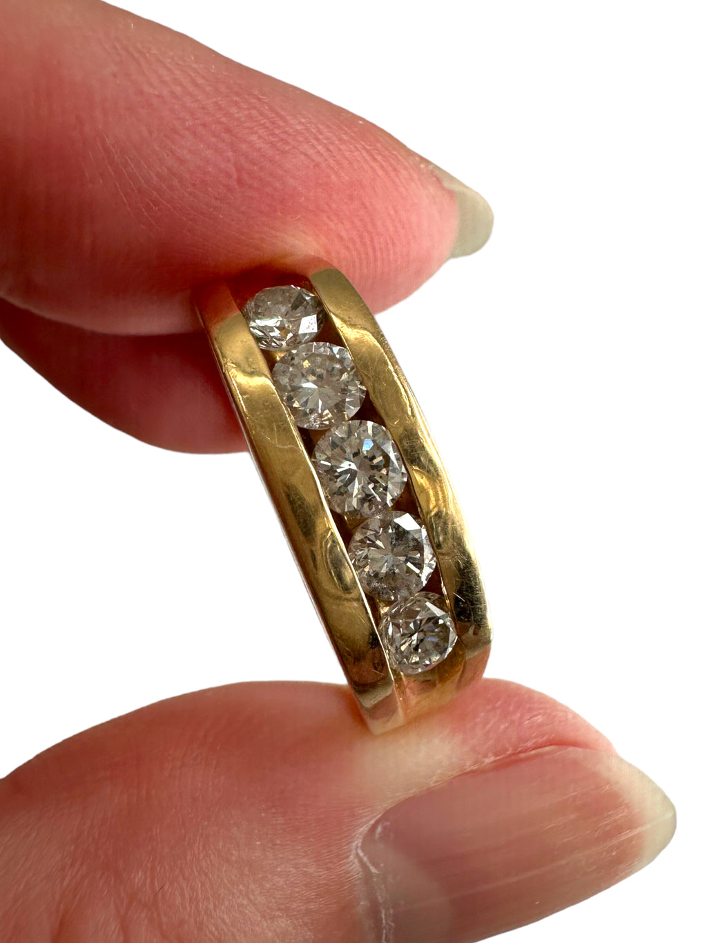 14k Chunky Diamond Band Ring