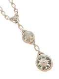 14k Art Deco Star Diamond Lavaliere Necklace