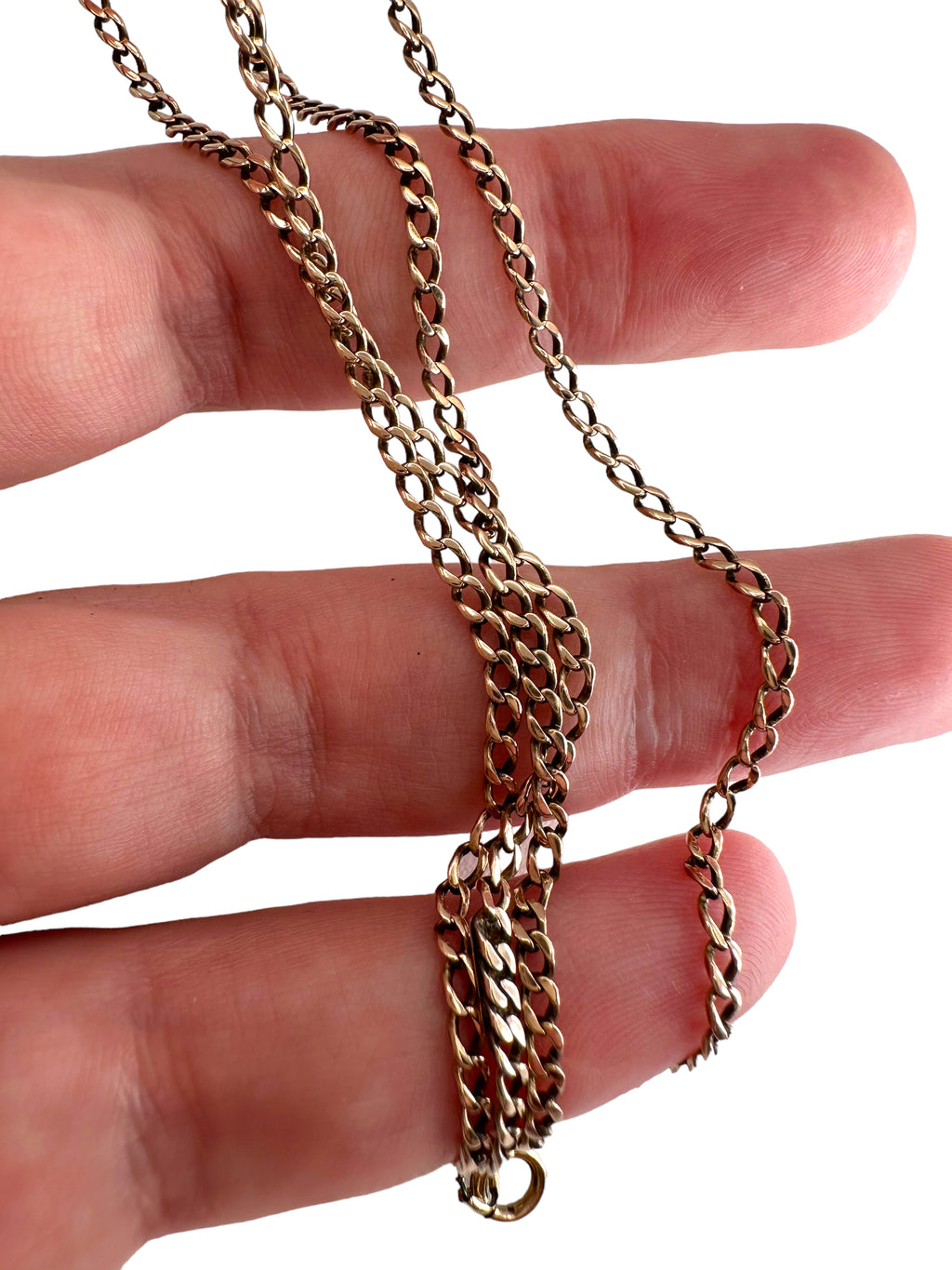 14k Vintage Rosy Curb Chain Necklace