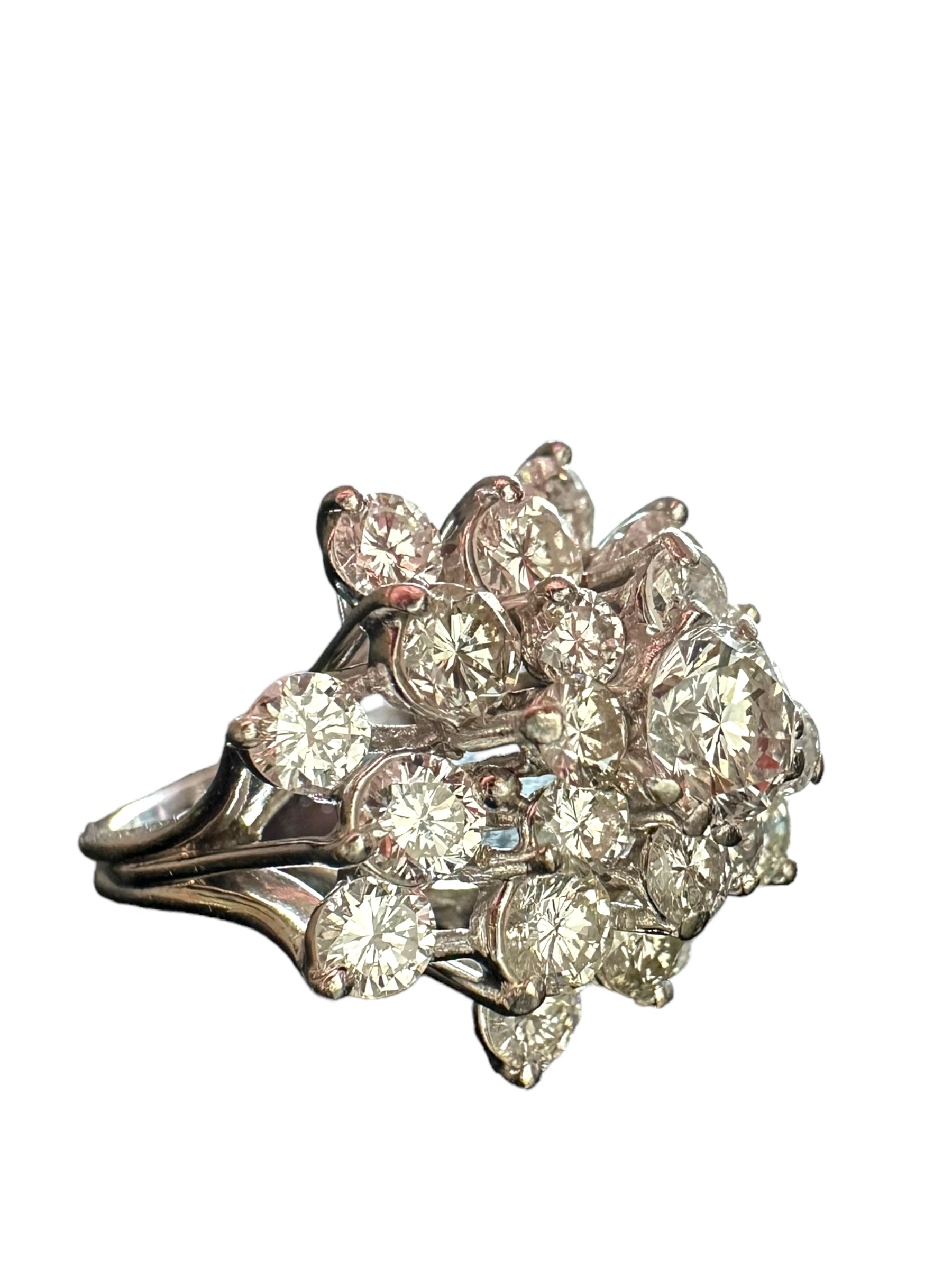 Platinum Diamond Cluster Ring