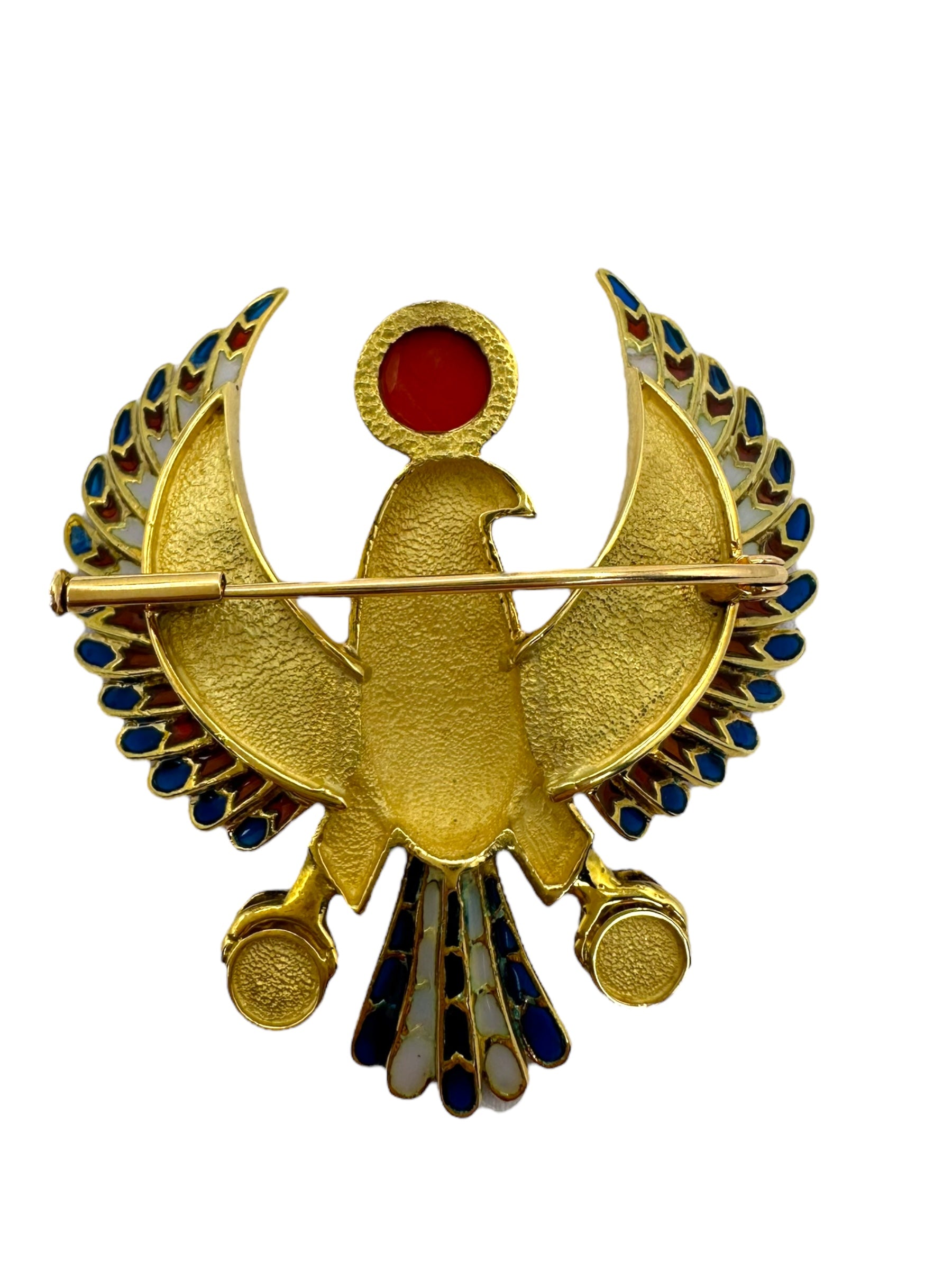 18k Horus Enamel Brooch