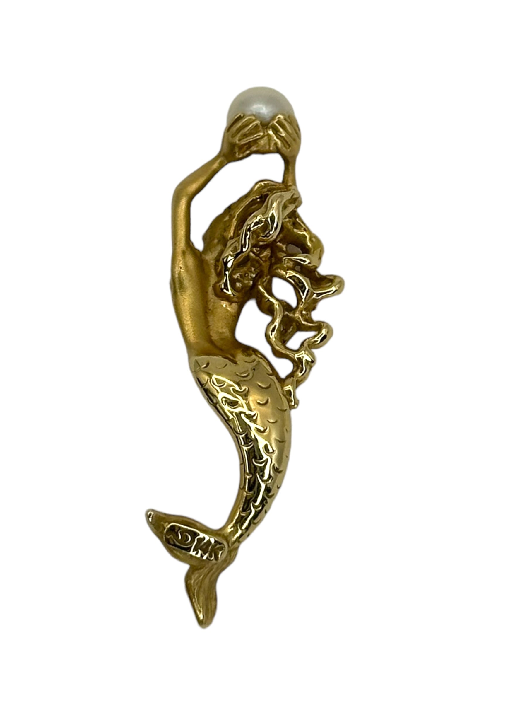 14k Pearl Mermaid Pendant