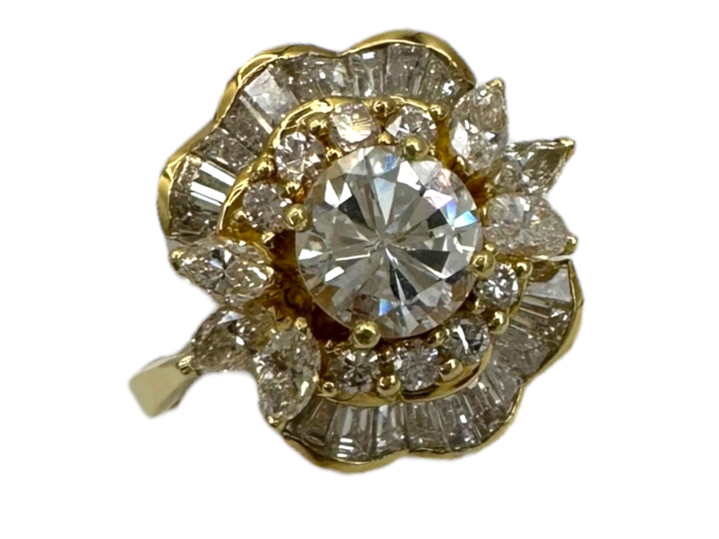 18k Diamond Ballerina/ Cluster Ring