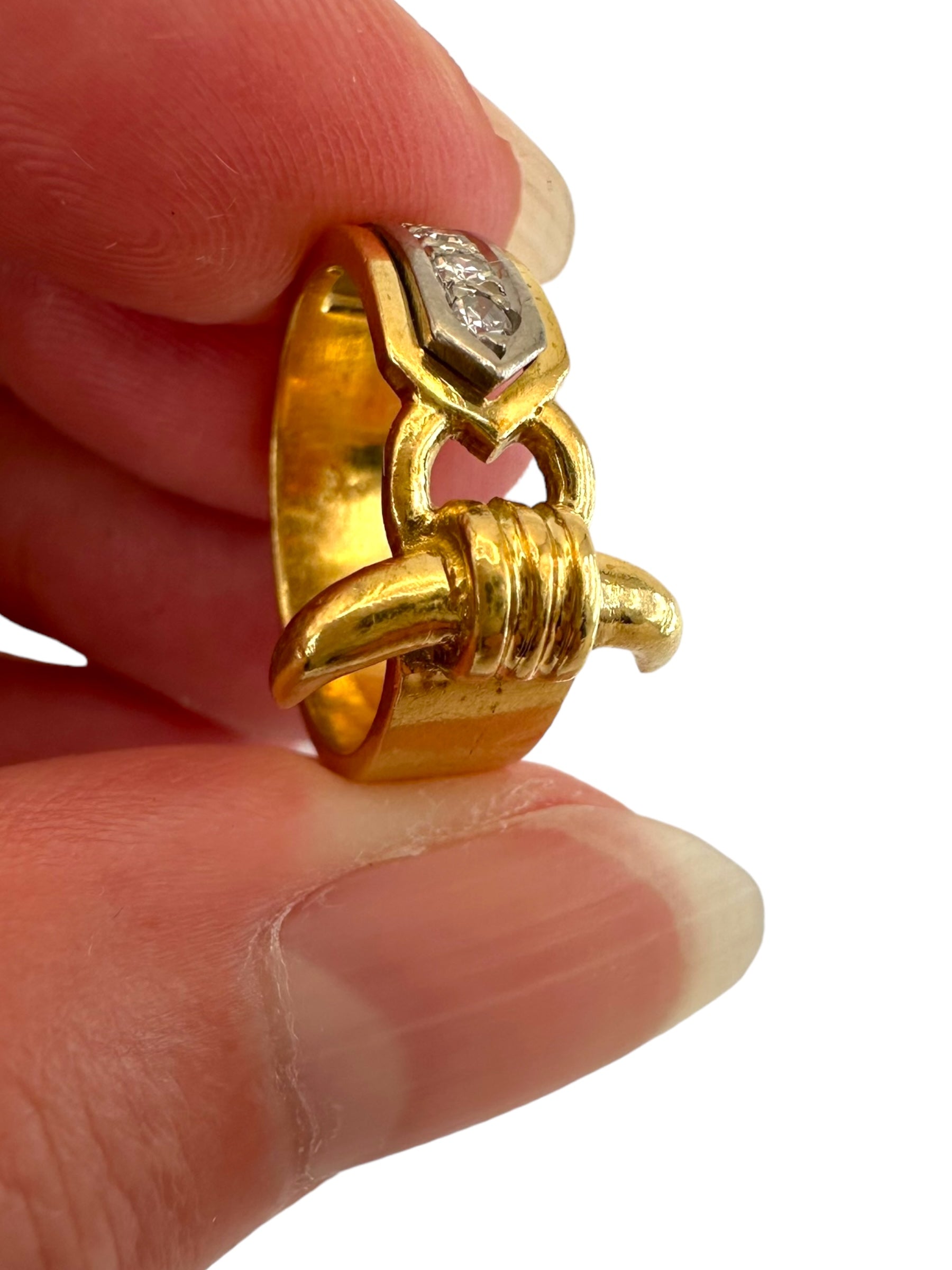 18k Zolotas Diamond Buckle Ring