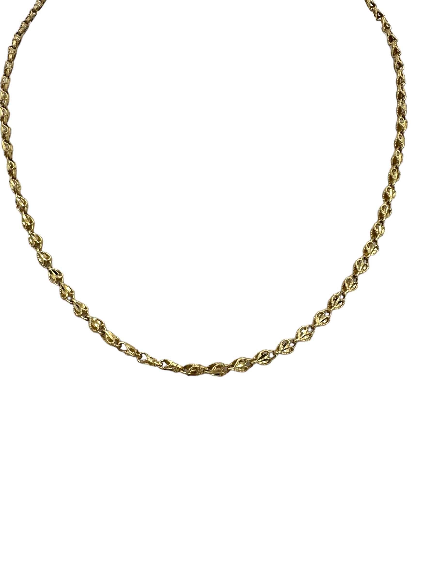 14k Beverly Hills Gold Heart Link Necklace