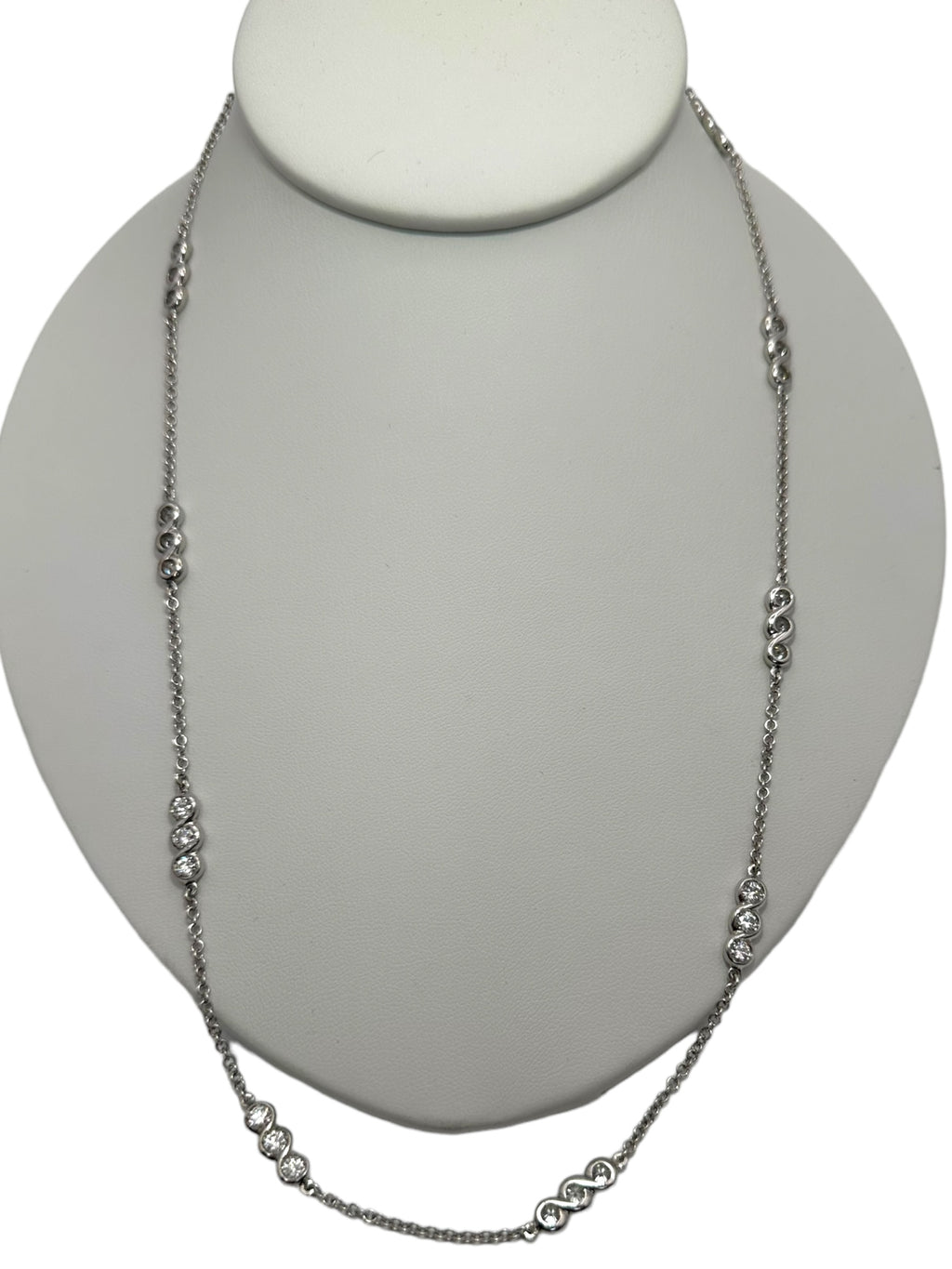 18k Diamond Station Chain Necklace