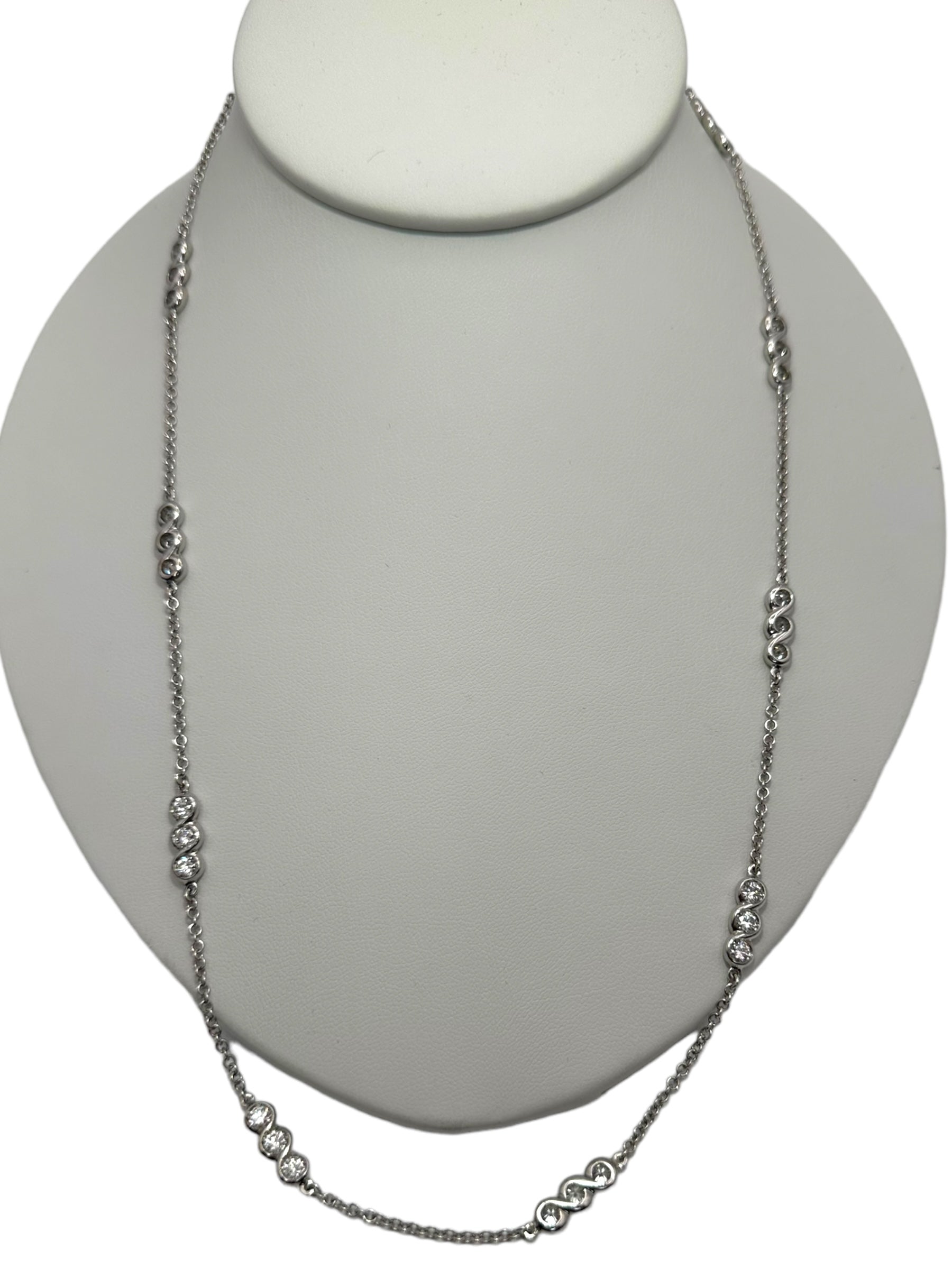 18k Diamond Station Chain Necklace