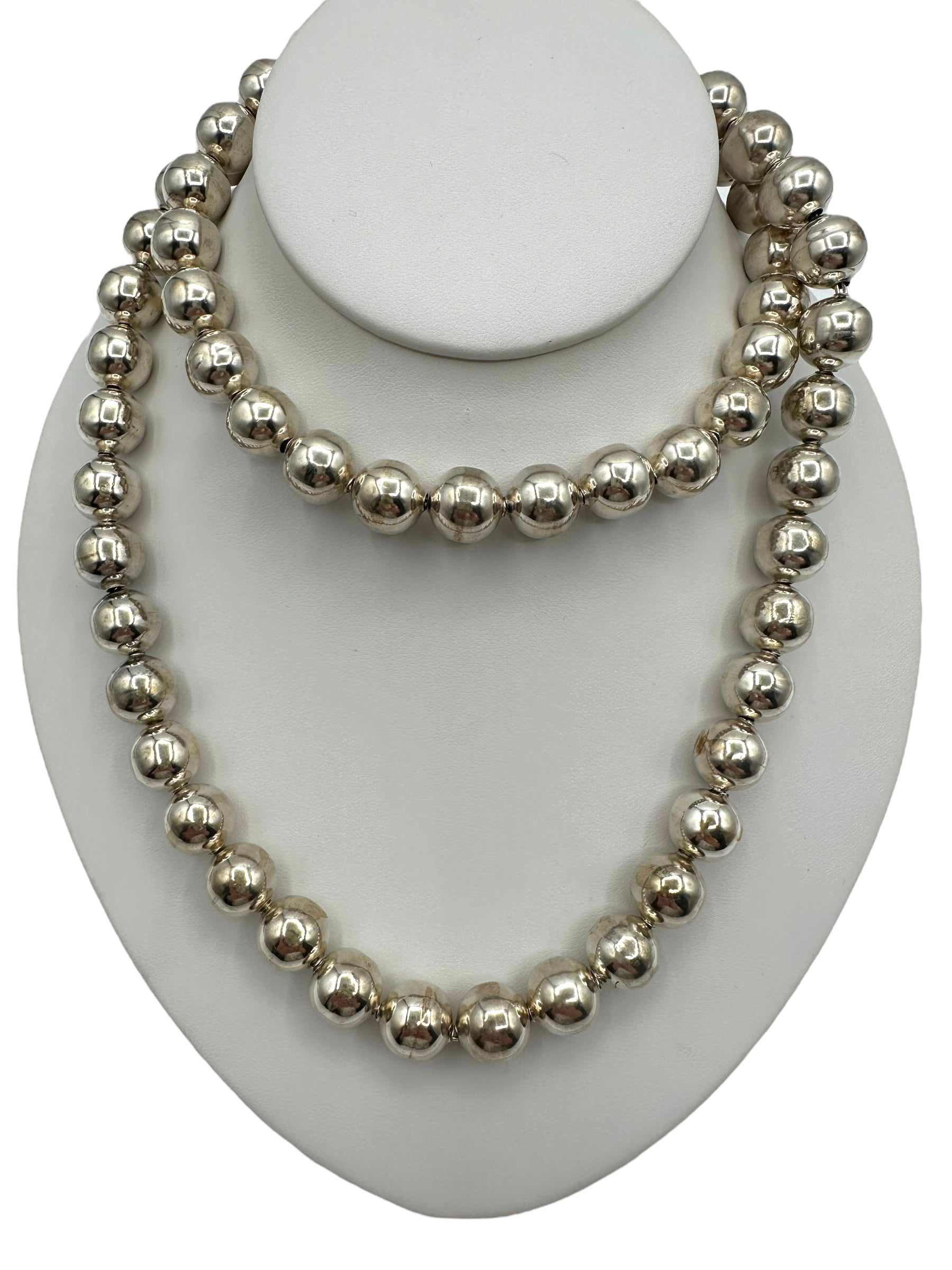 Sterling Silver Mexican Ball Link Necklace