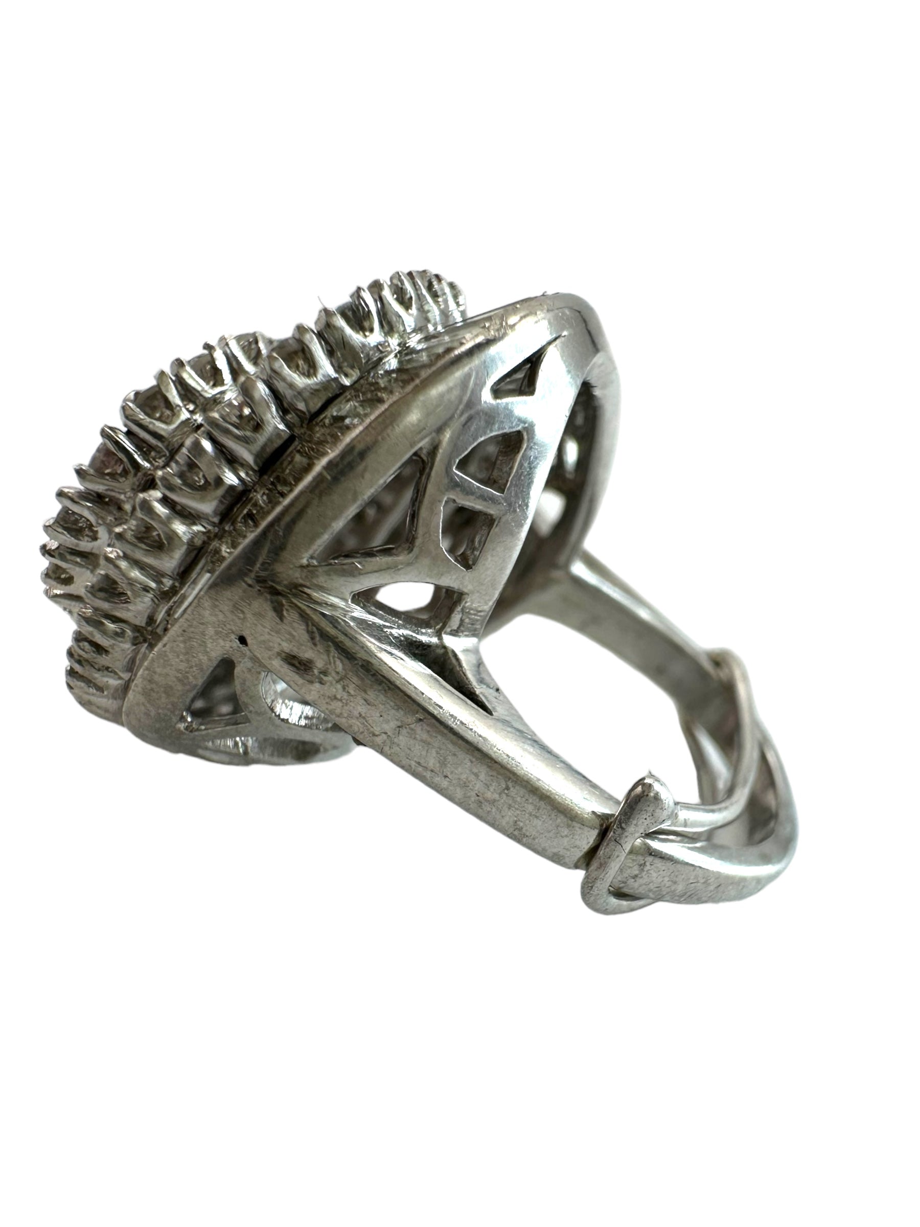 Platinum Sapphire Diamond Cocktail Ring
