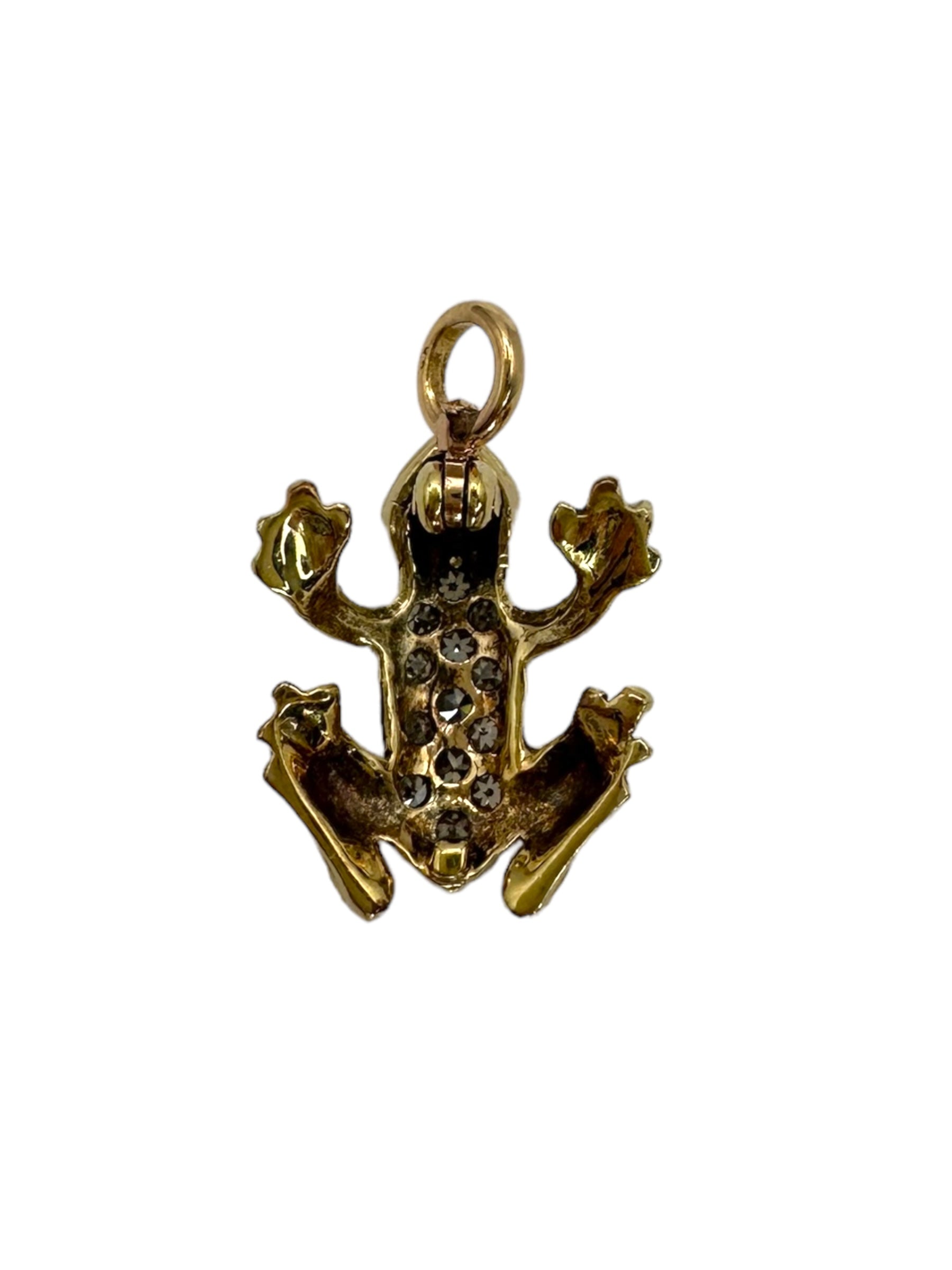 14k Frog Diamond Charm