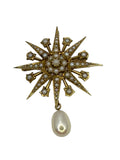 15k Victorian Pearl Starburst Brooch