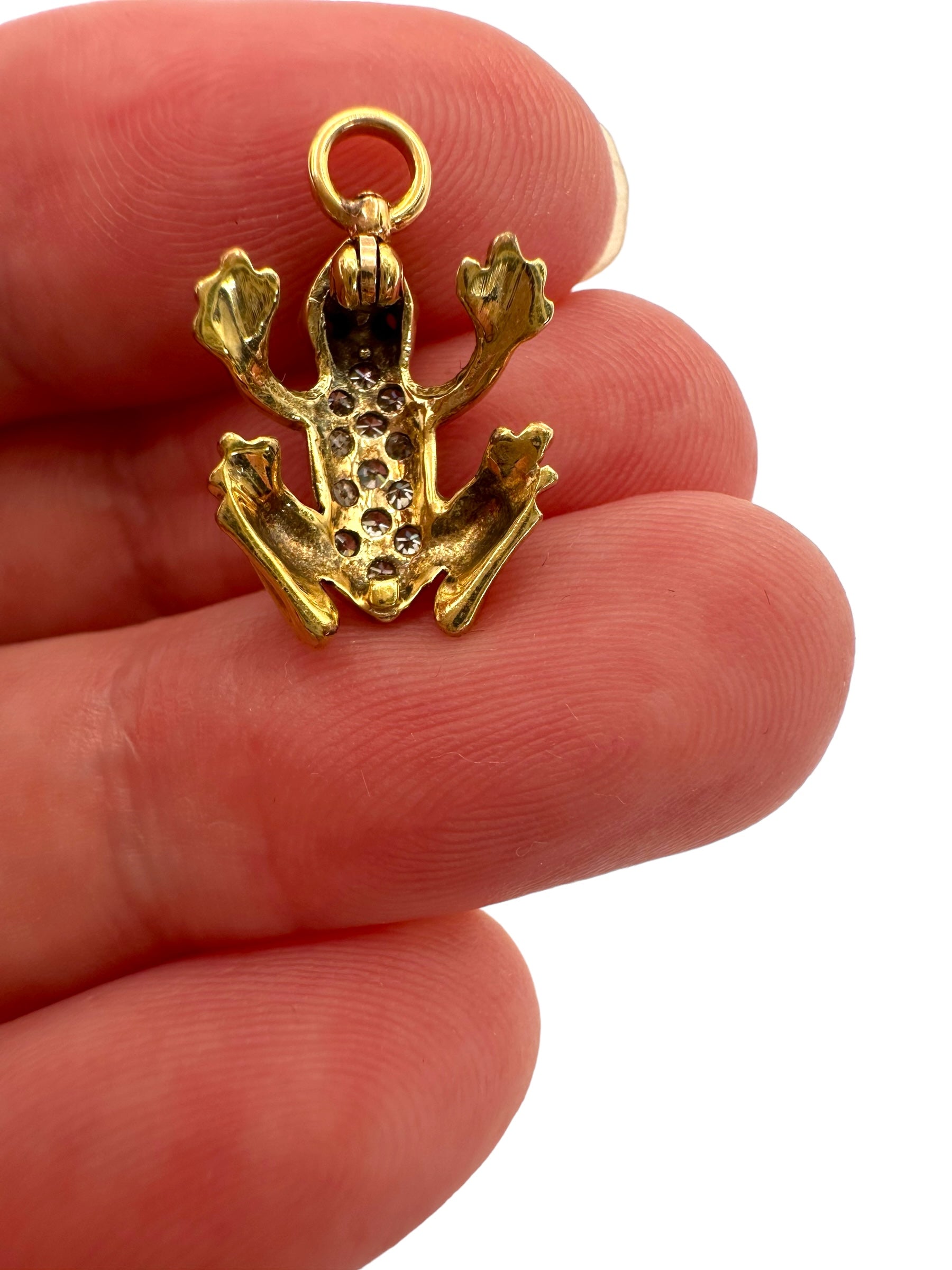 14k Frog Diamond Charm