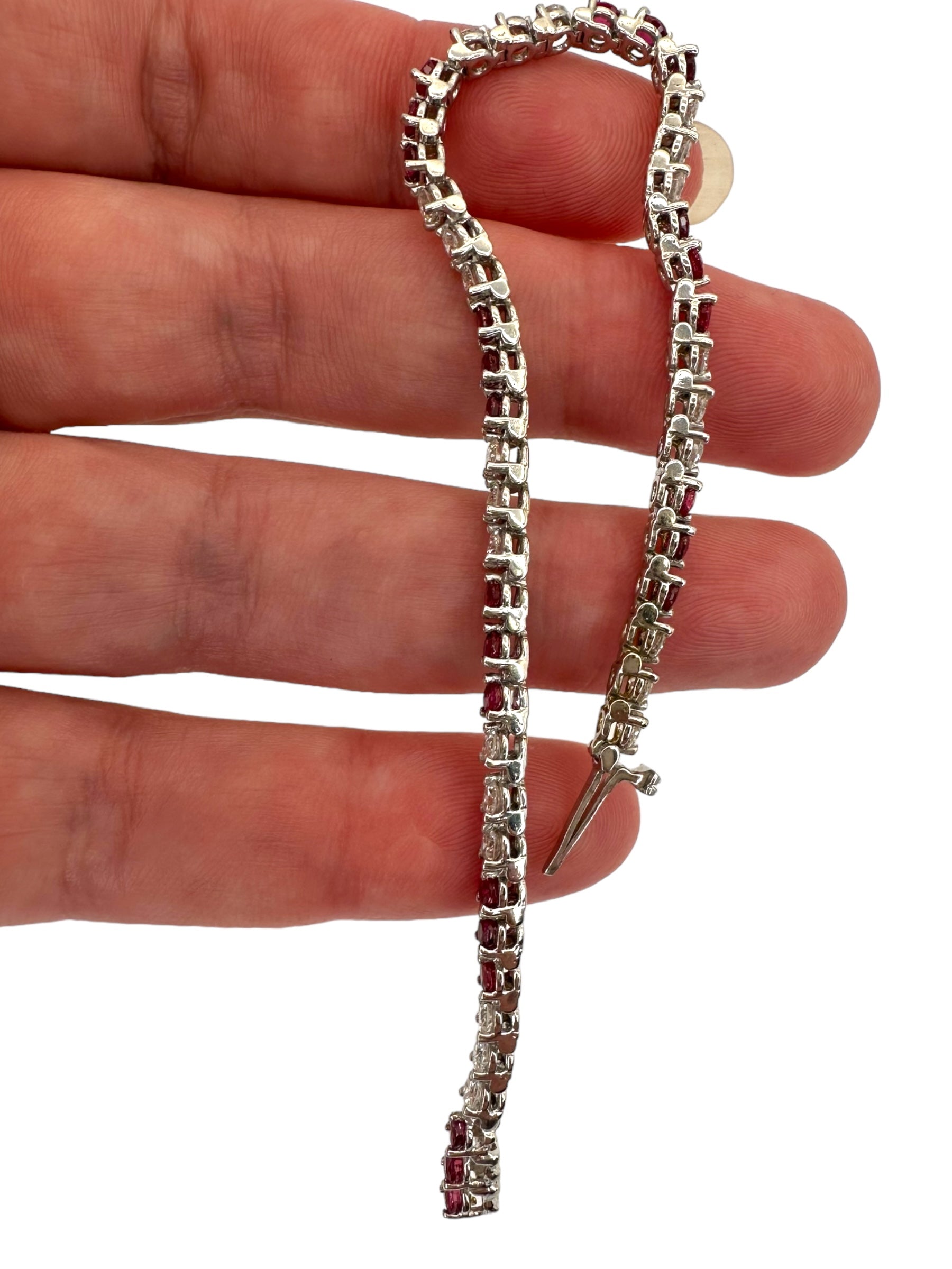 18k Ruby Diamond Line Bracelet