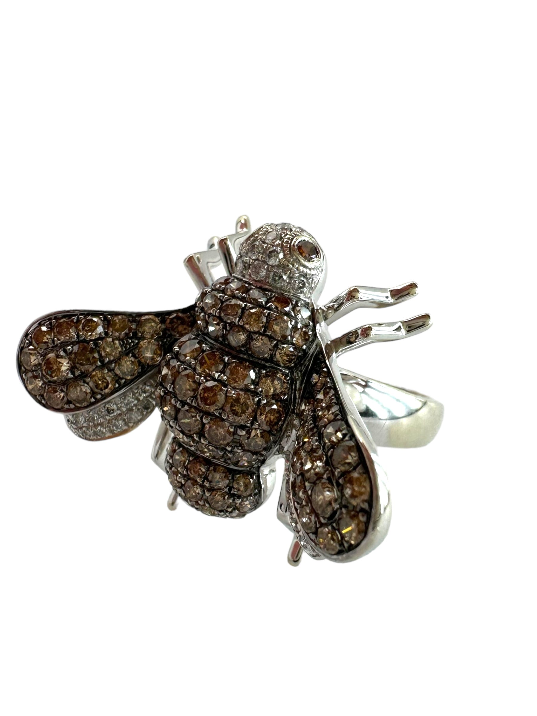 14k Diamond Bee Ring