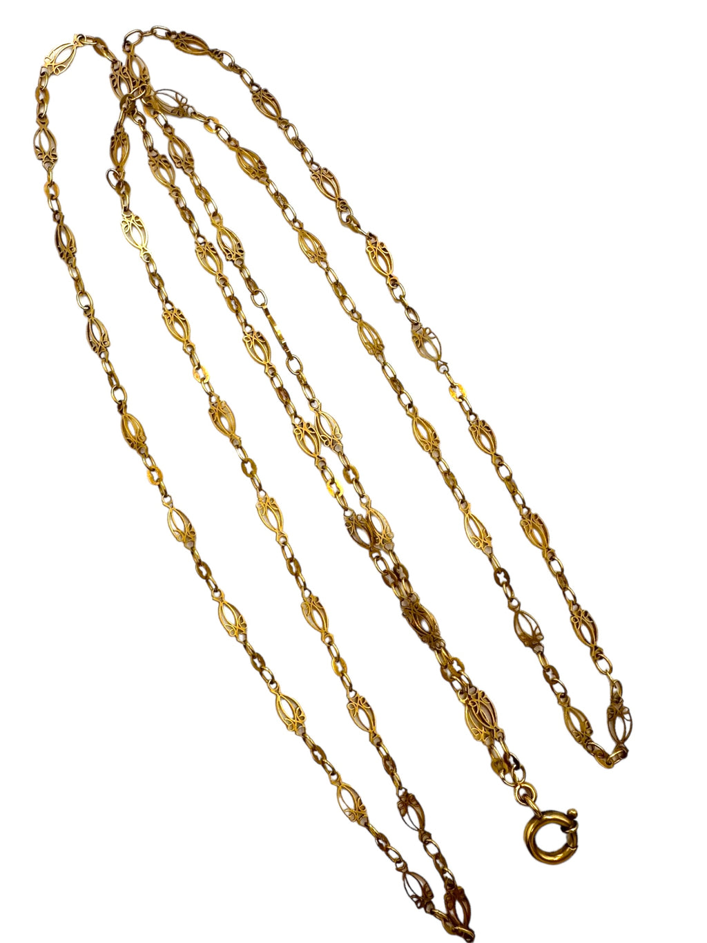 18k Victorian Long Guard Chain Necklace