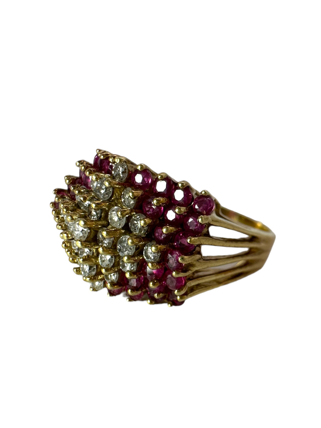 14k Ruby Diamond Cross Ring