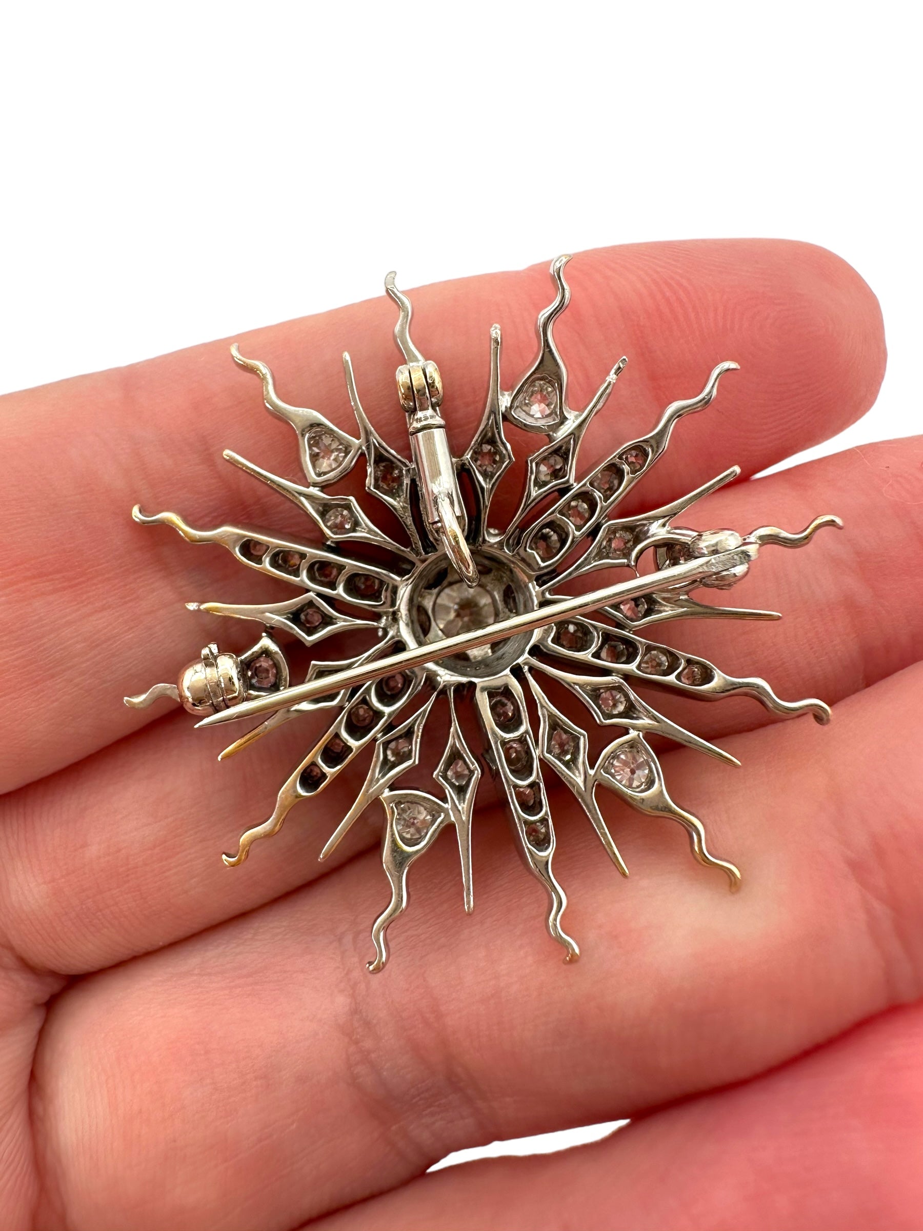 18k Diamond Star Pendant/ Brooch