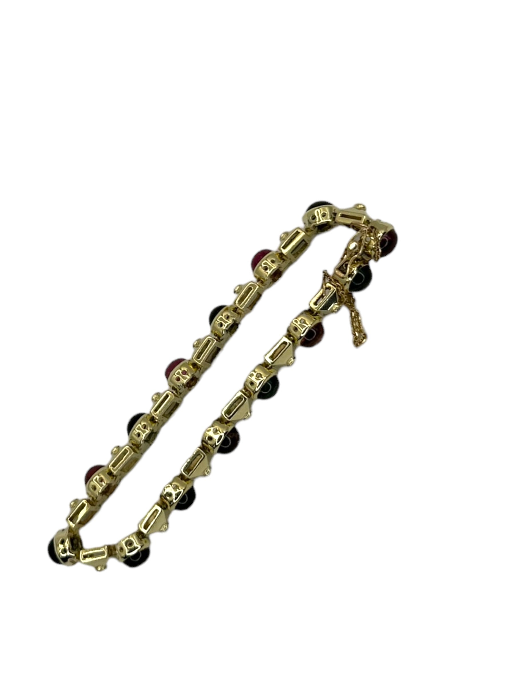 14k Tourmaline Diamond Line Bracelet
