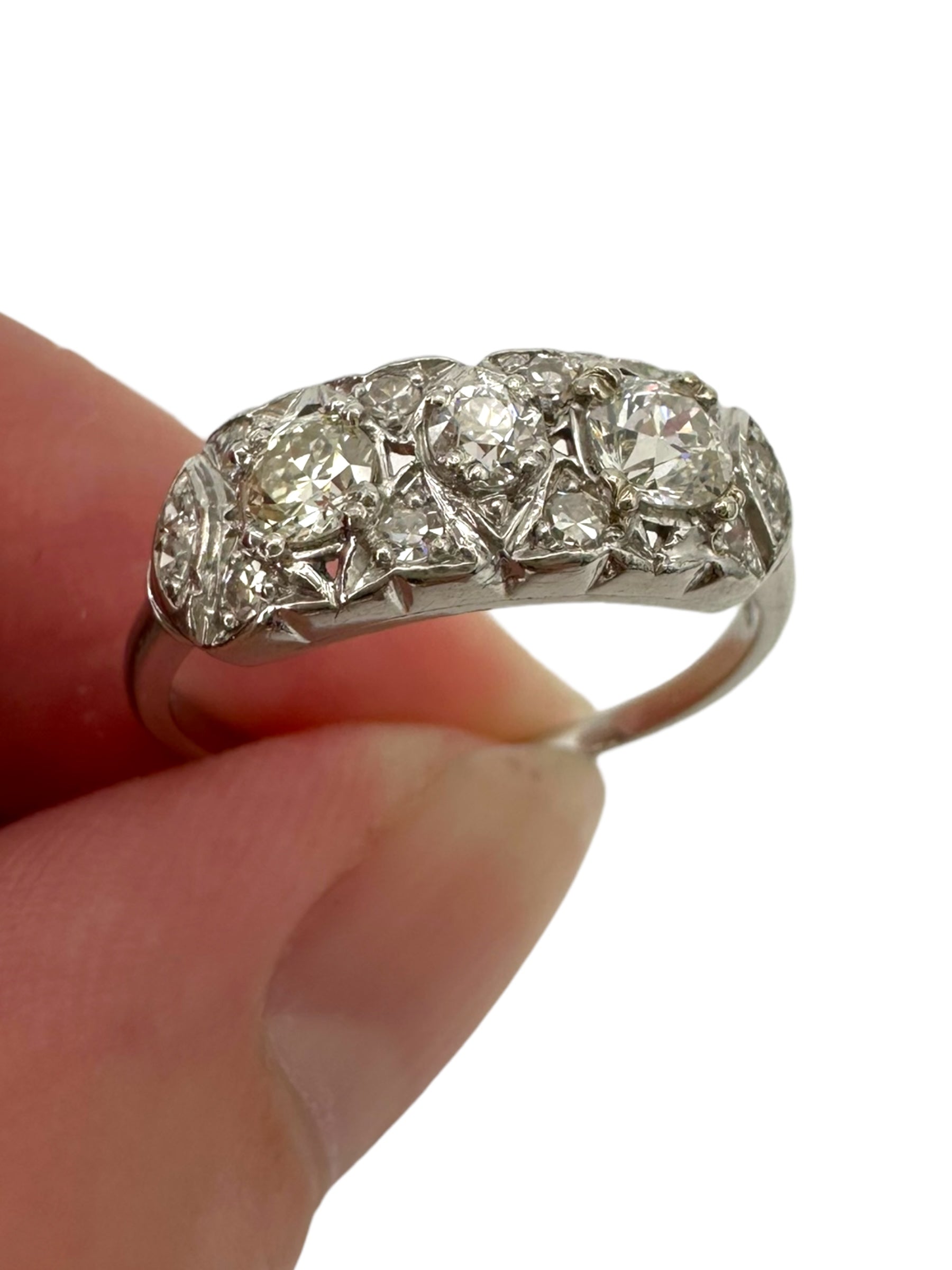 Platinum 3-Diamond Ring