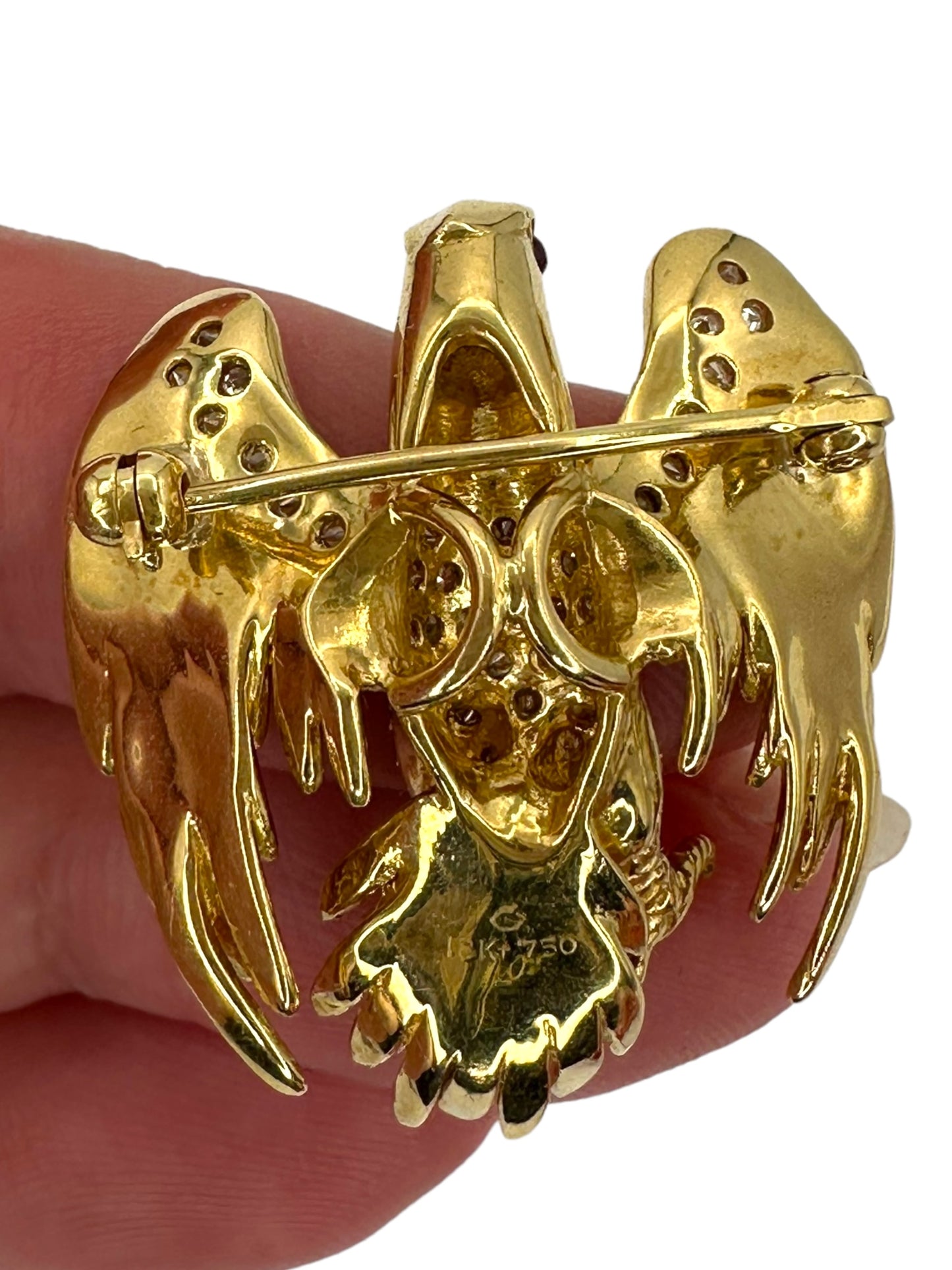 18k Diamond Eagle Brooch/ Pendant