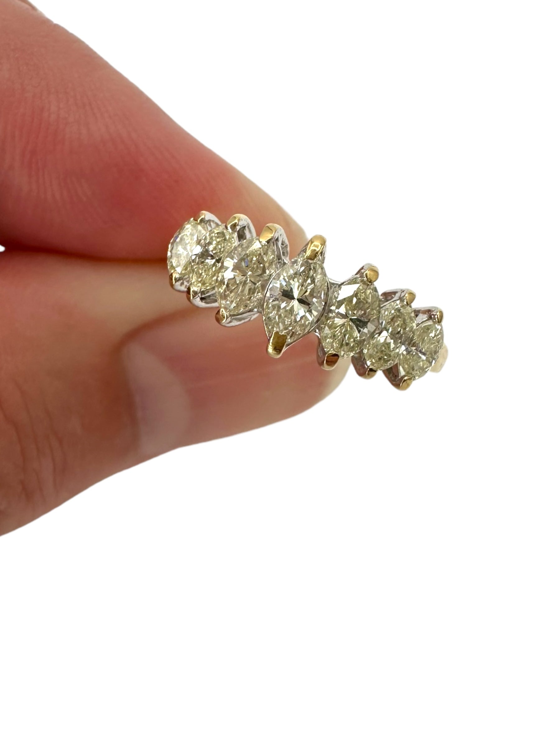 14k Marquis Diamond Stacker Band