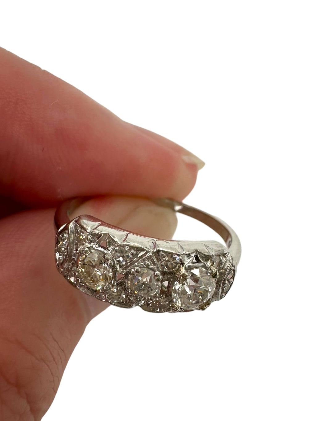 Platinum 3-Diamond Ring
