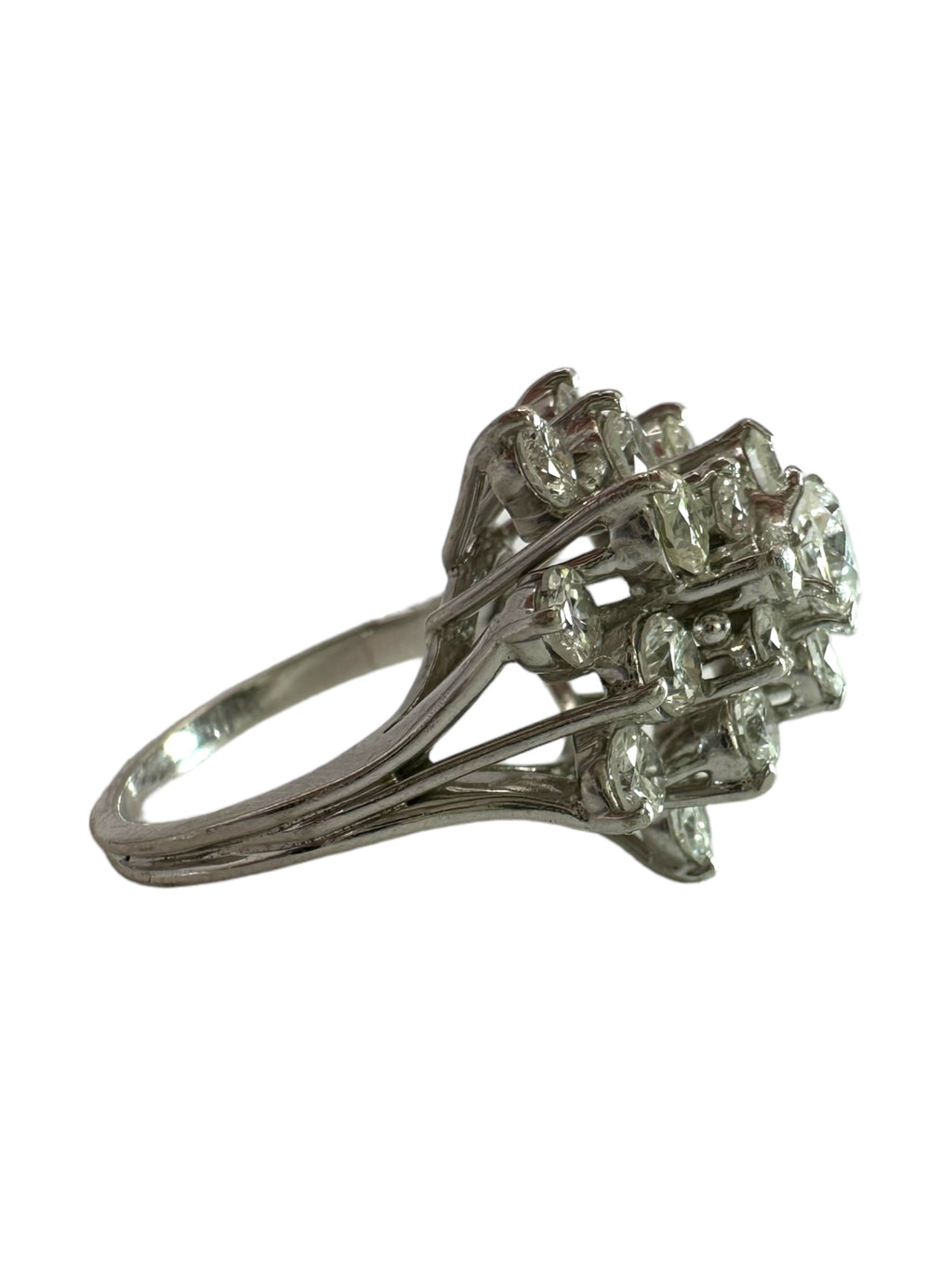 Platinum Diamond Cluster Ring