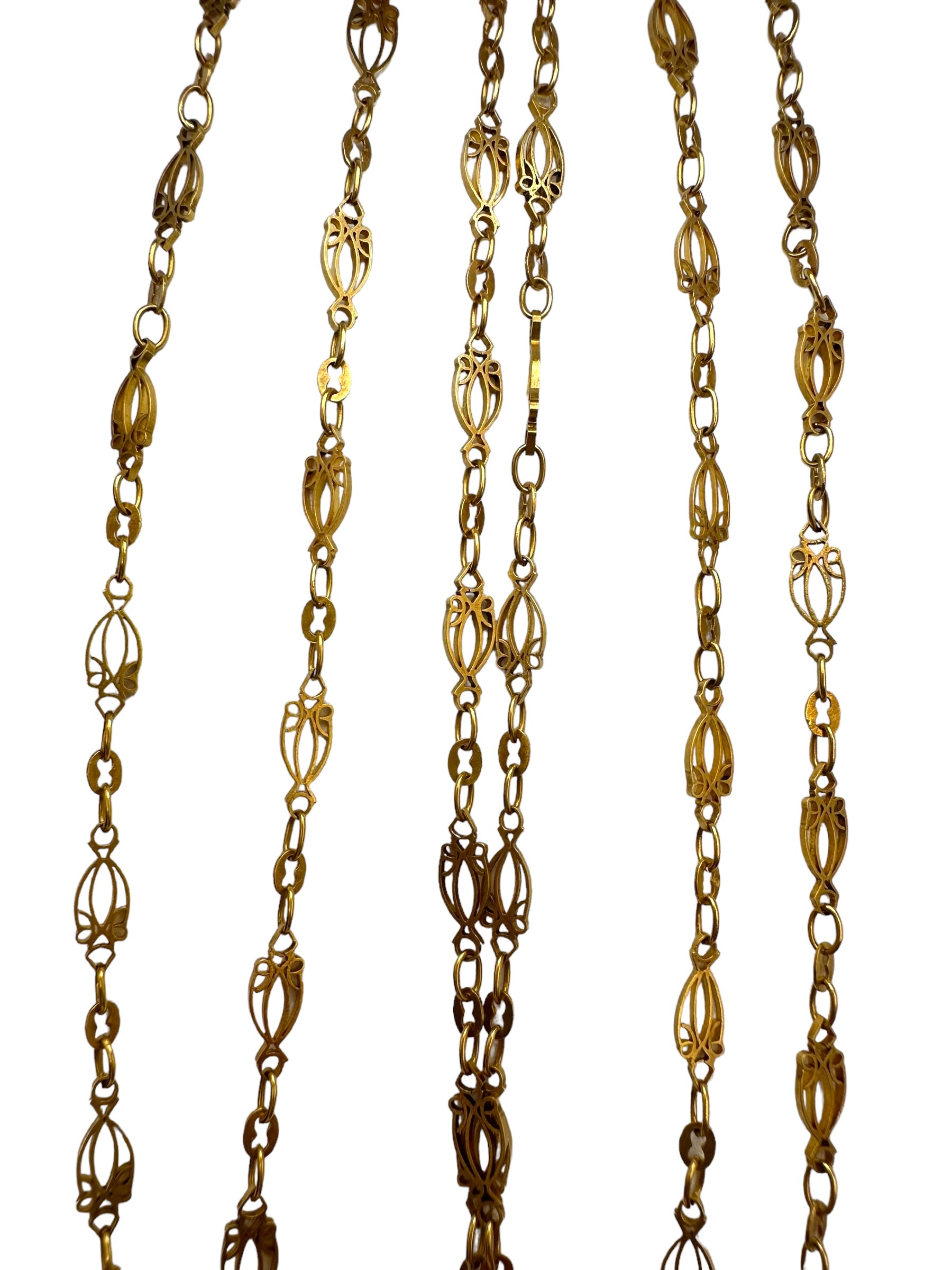 18k Victorian Long Guard Chain Necklace