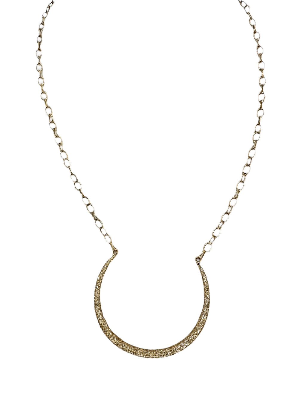 14k Crescent Diamond Necklace