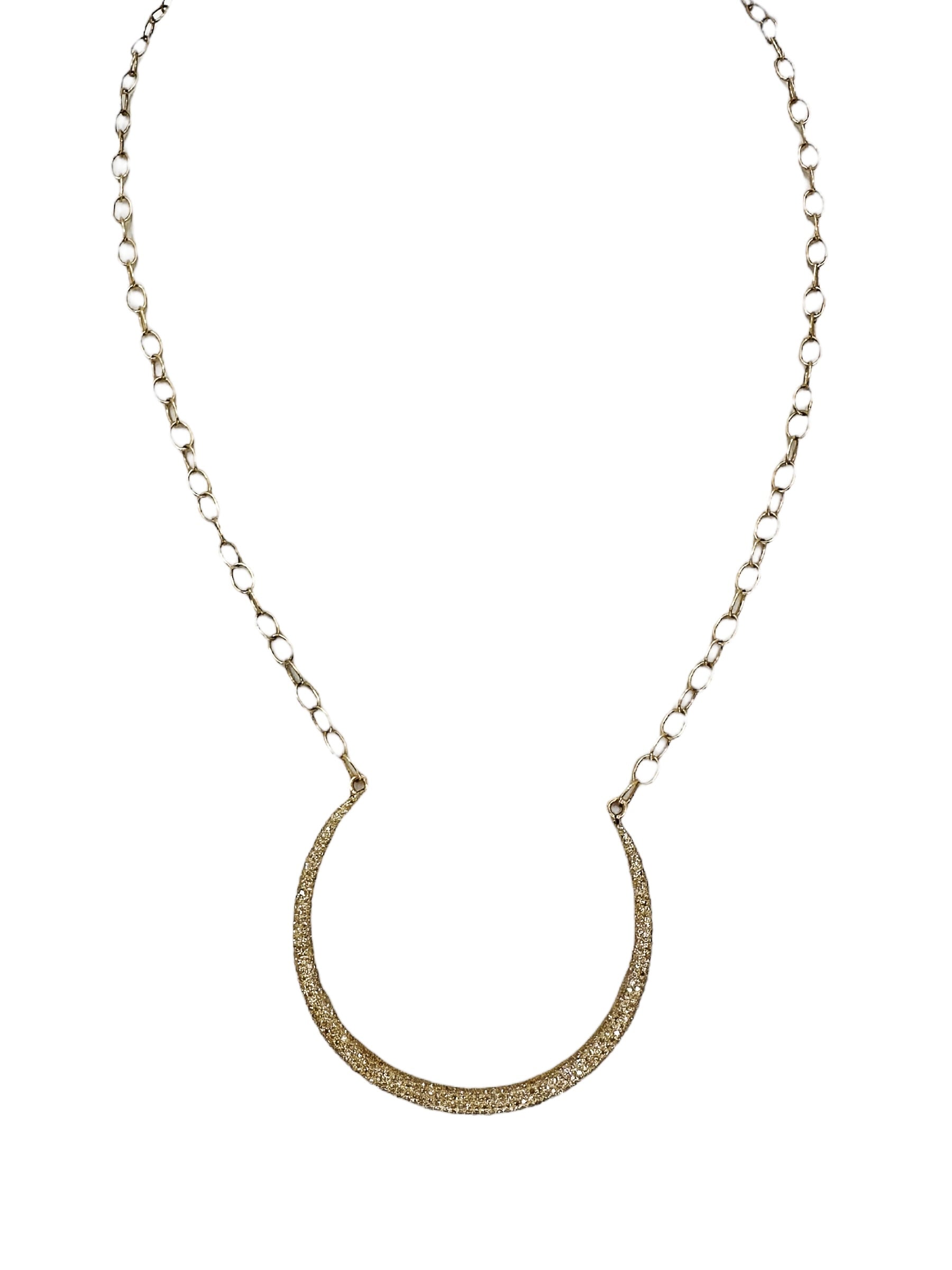 14k Crescent Diamond Necklace