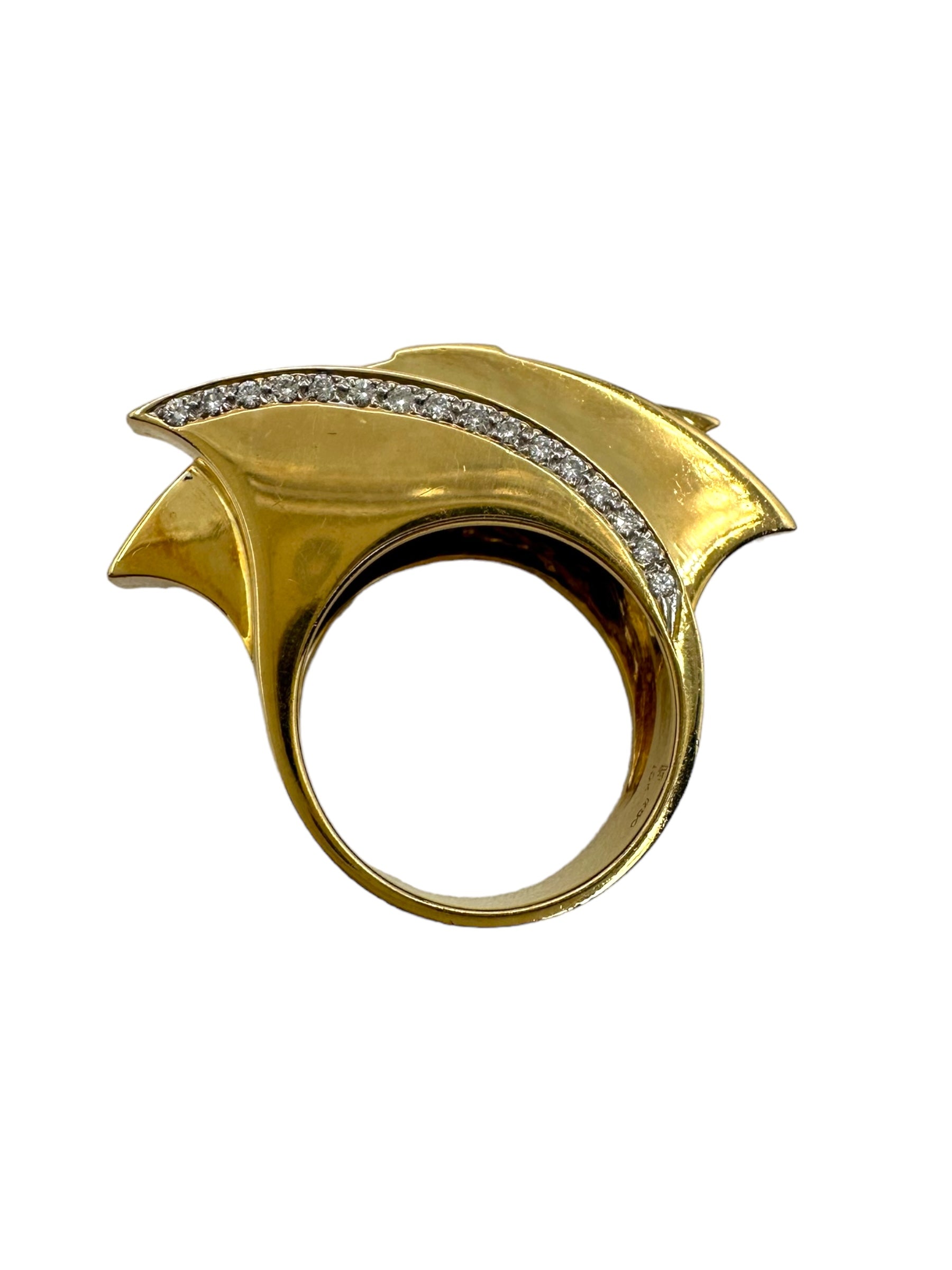 18k Edgy Diamond Claw Ring