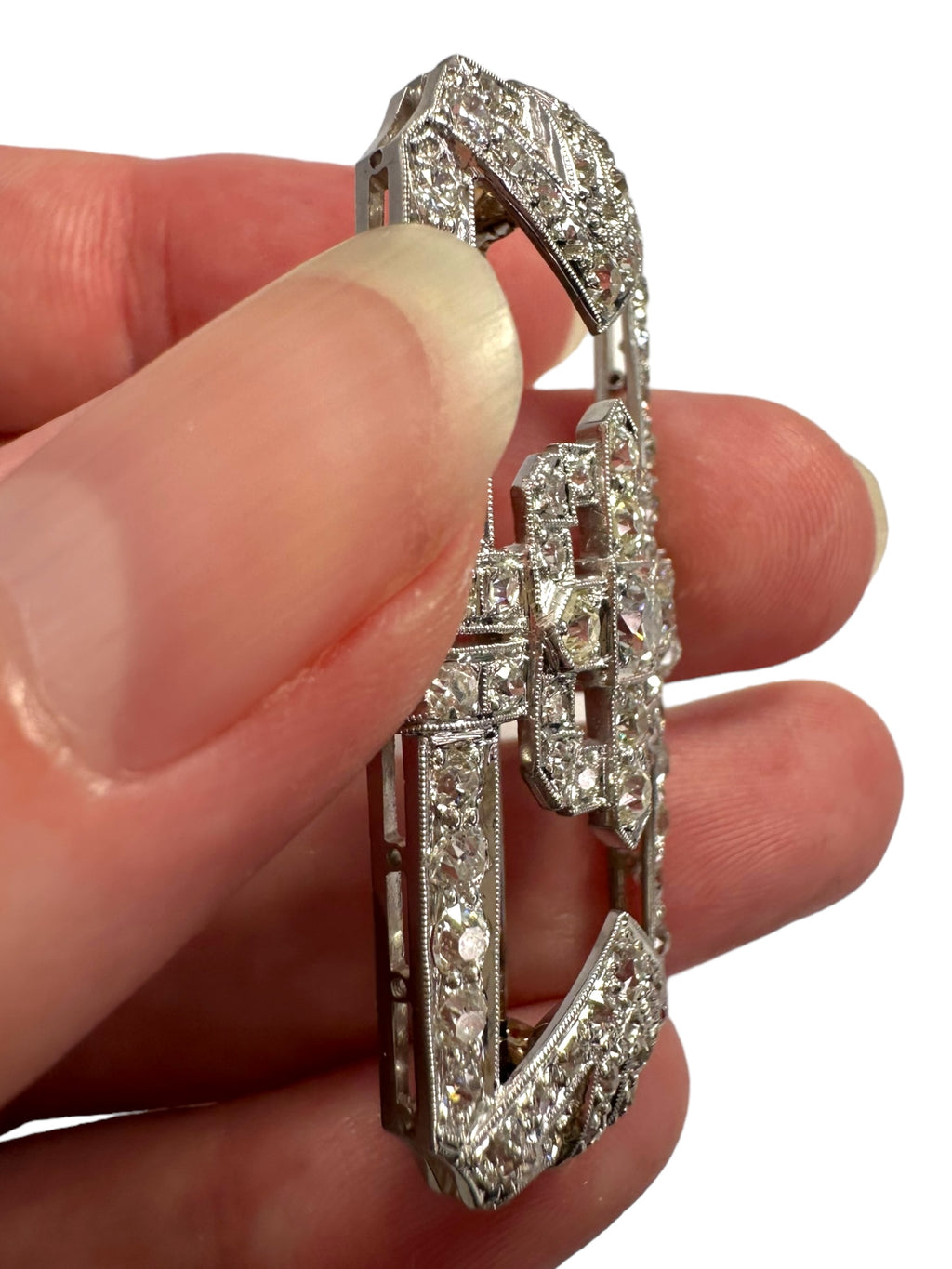 Art Deco Platinum Diamond Brooch