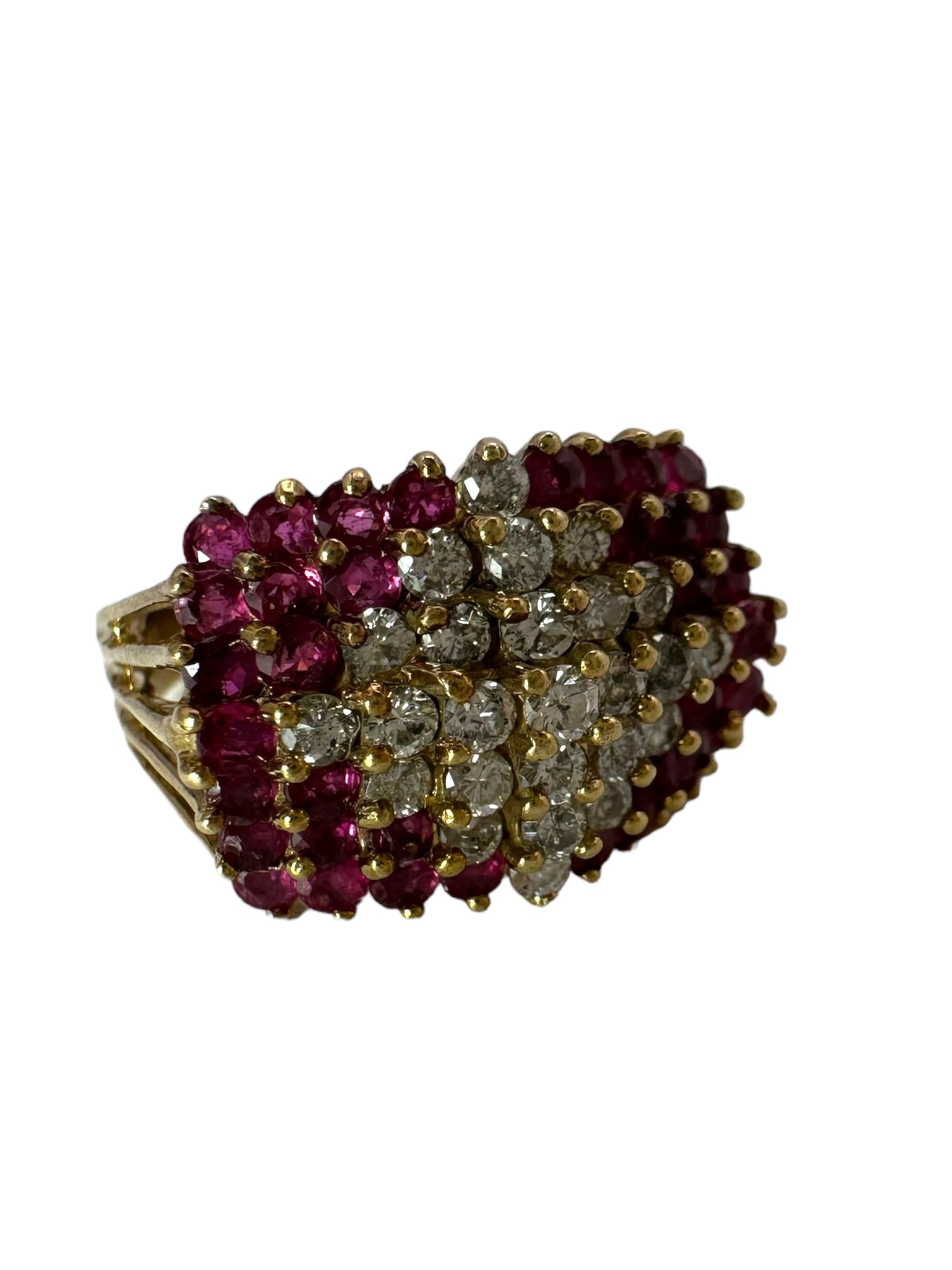 14k Ruby Diamond Cross Ring