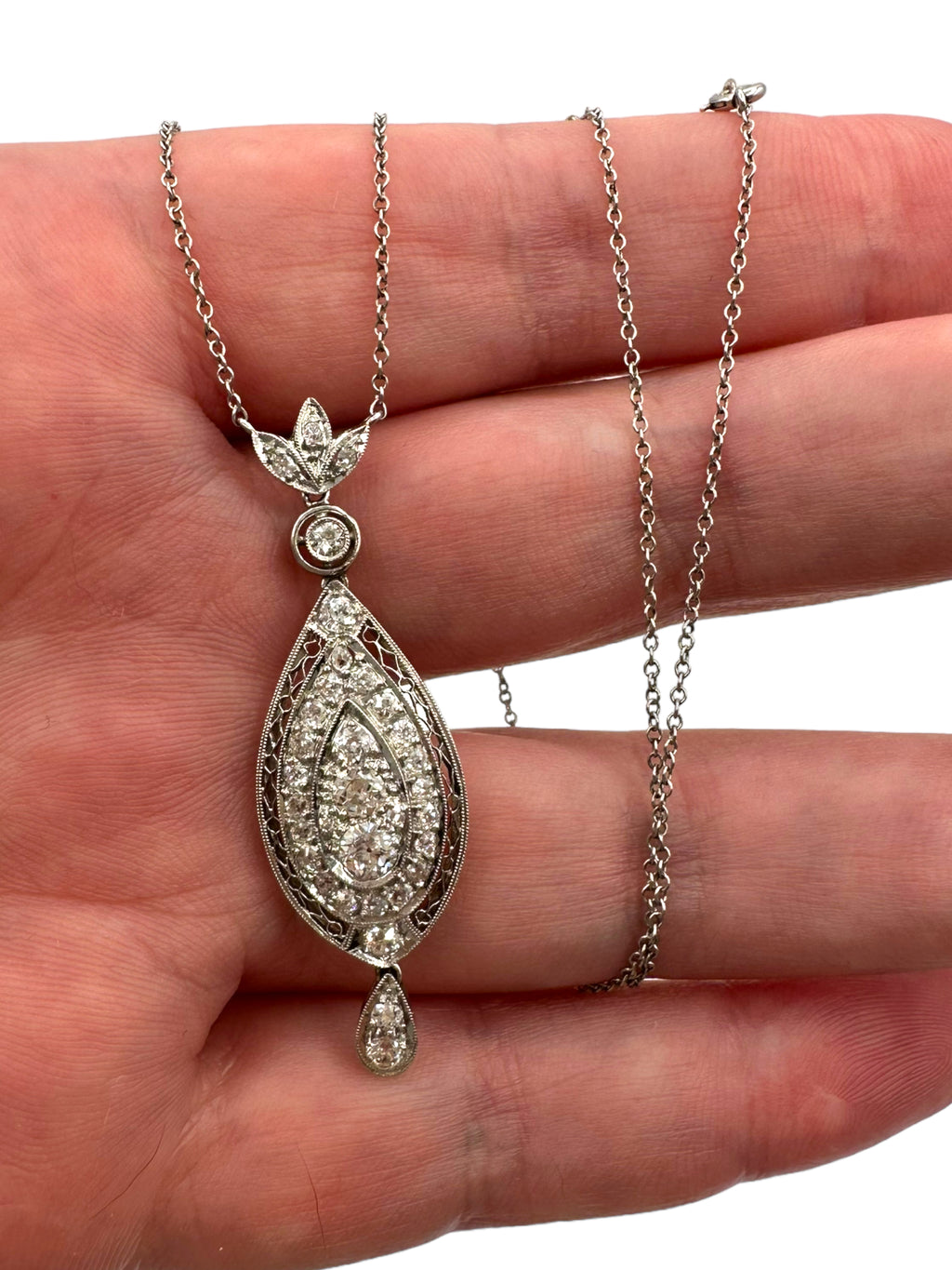 Edwardian Platinum Diamond Necklace