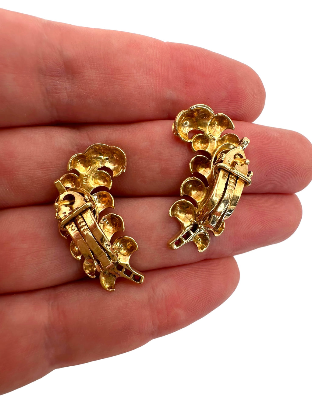 14k Retro Ruby Feather Earrings